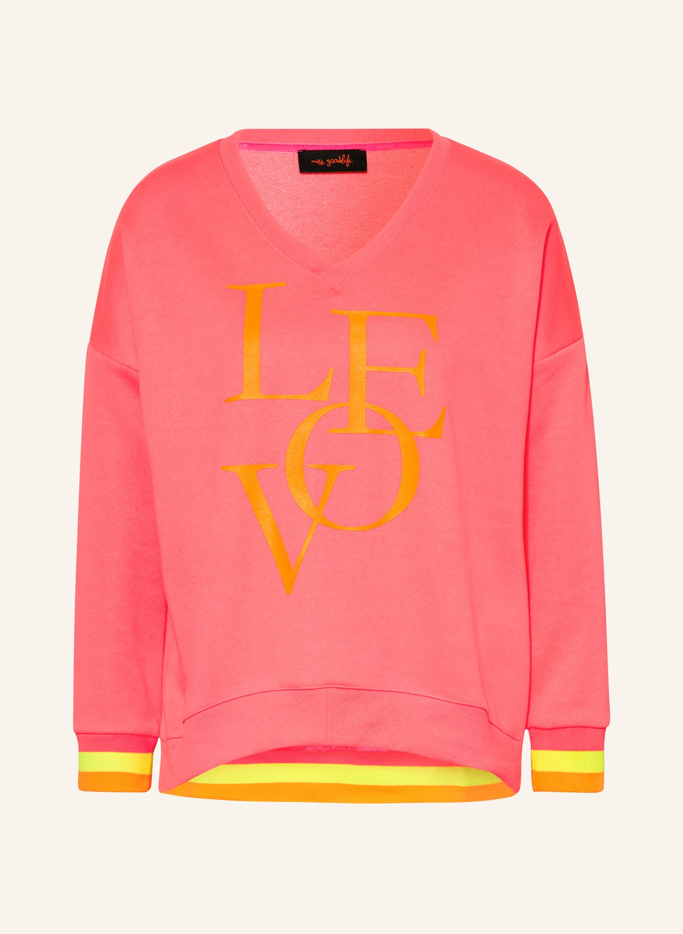 miss goodlife Sweatshirt, Color: NEON PINK/ NEON ORANGE (Image 1)