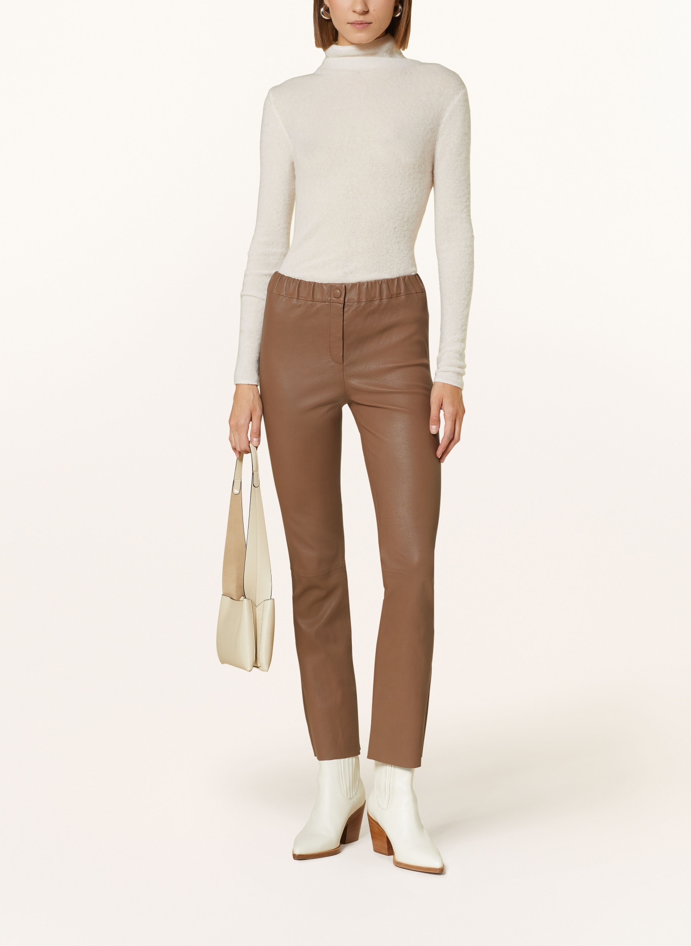 OAKWOOD Leather trousers, Color: BROWN (Image 2)