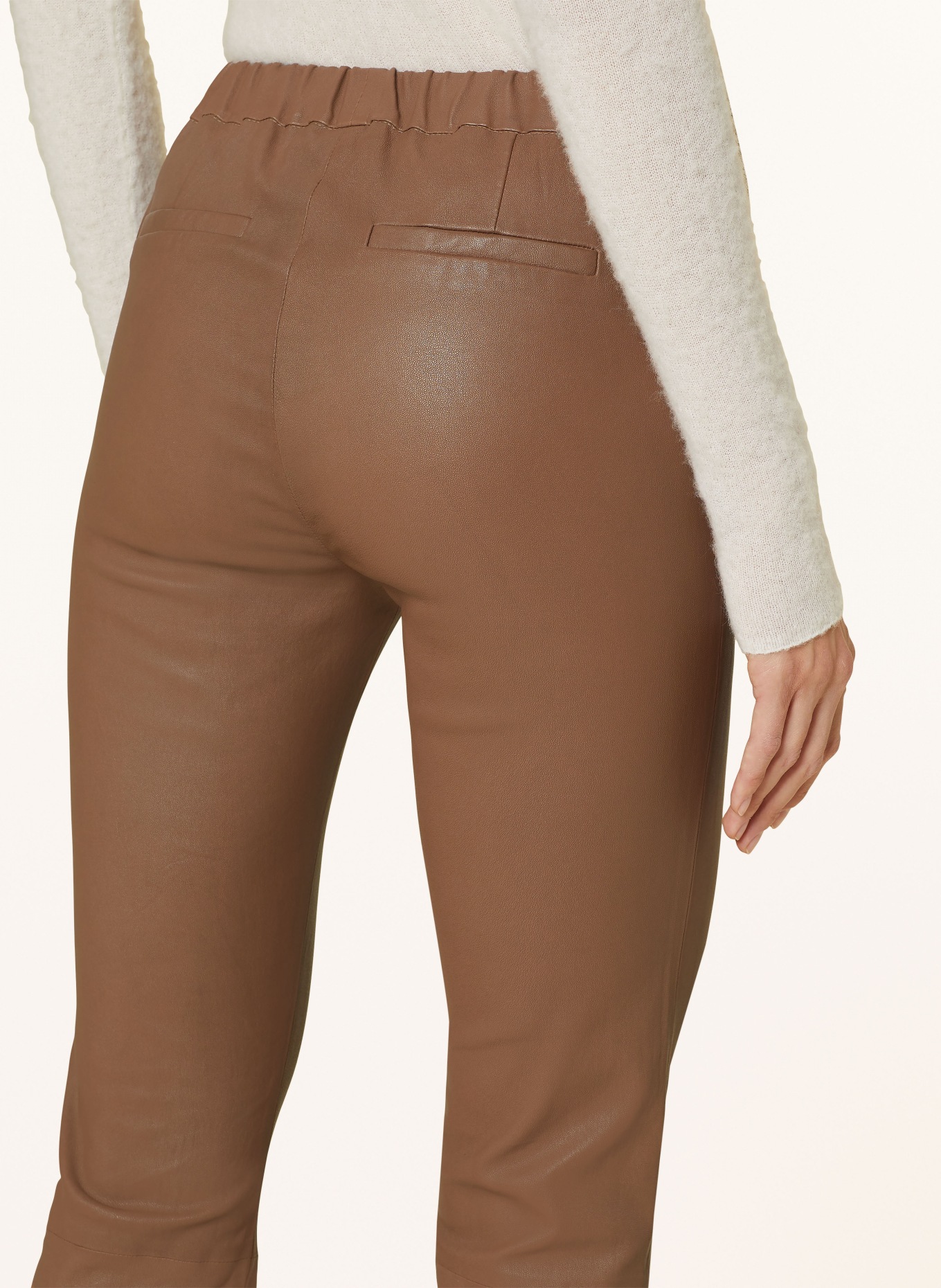 OAKWOOD Leather trousers, Color: BROWN (Image 5)