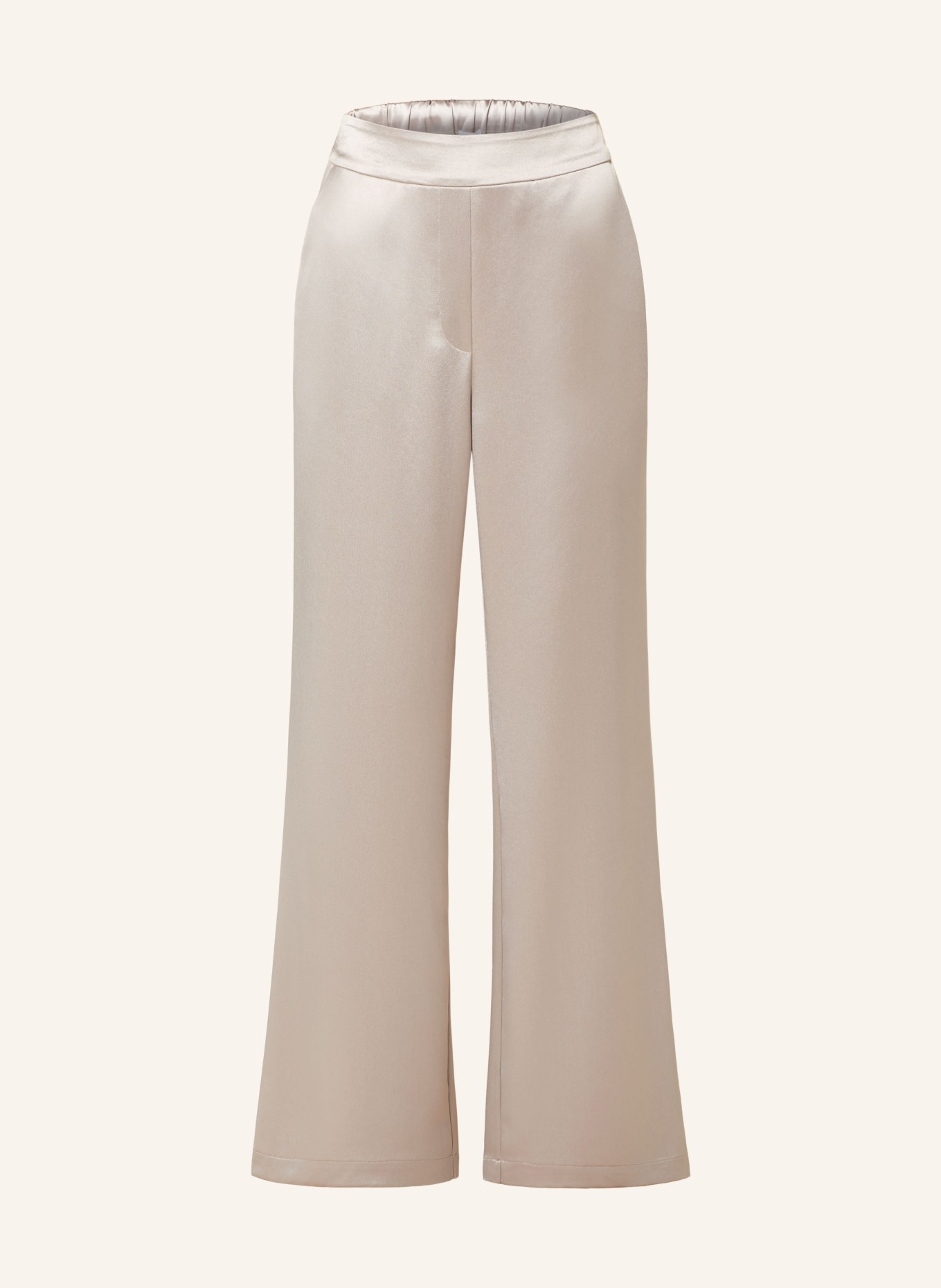 MRS & HUGS Wide leg trousers in satin, Color: PLATINUM (Image 1)