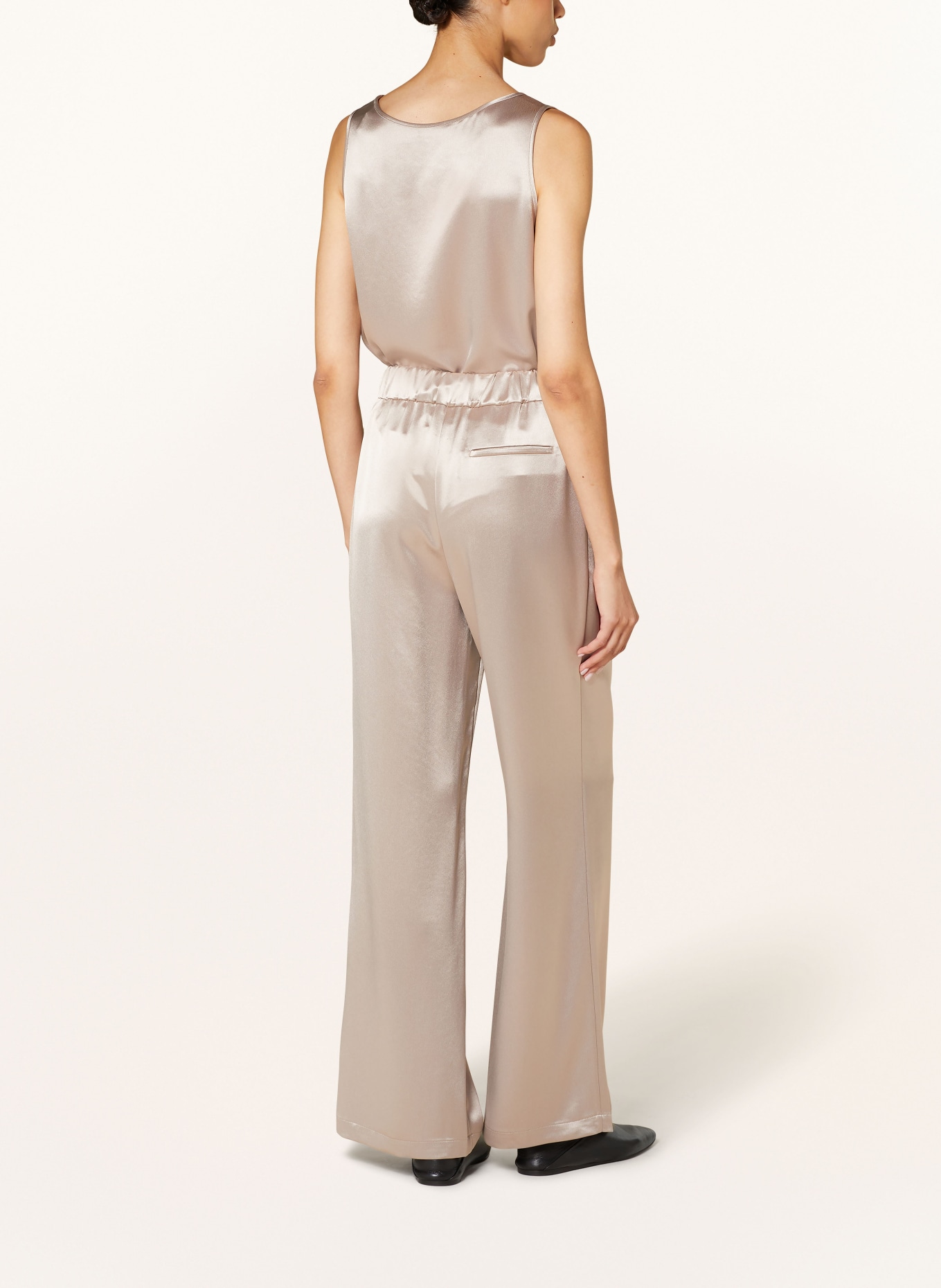 MRS & HUGS Wide leg trousers in satin, Color: PLATINUM (Image 3)