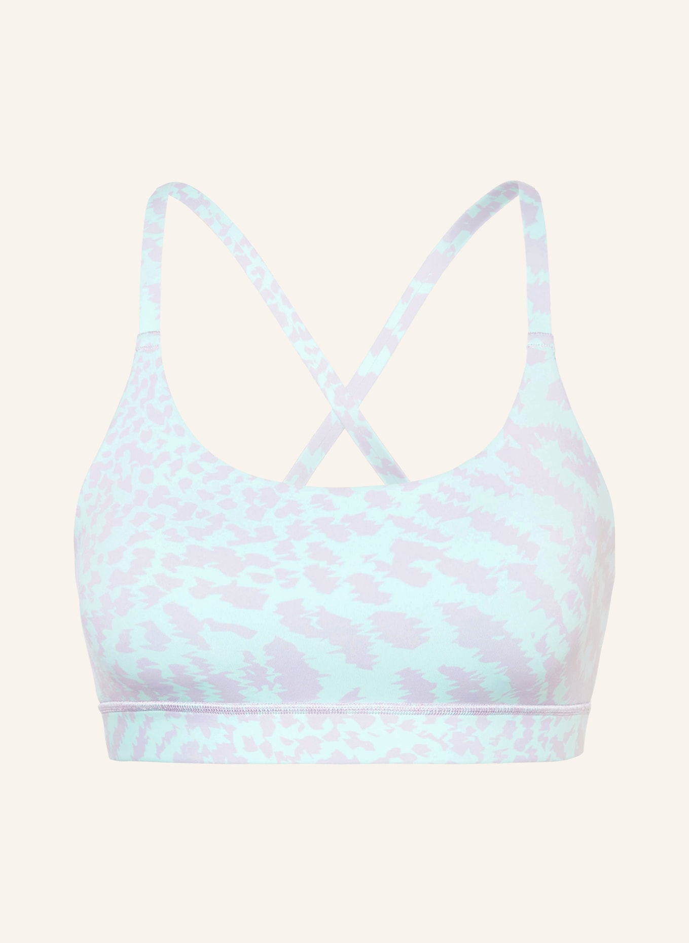 adidas Sports bra ALL ME LS AOP in mint/ light purple