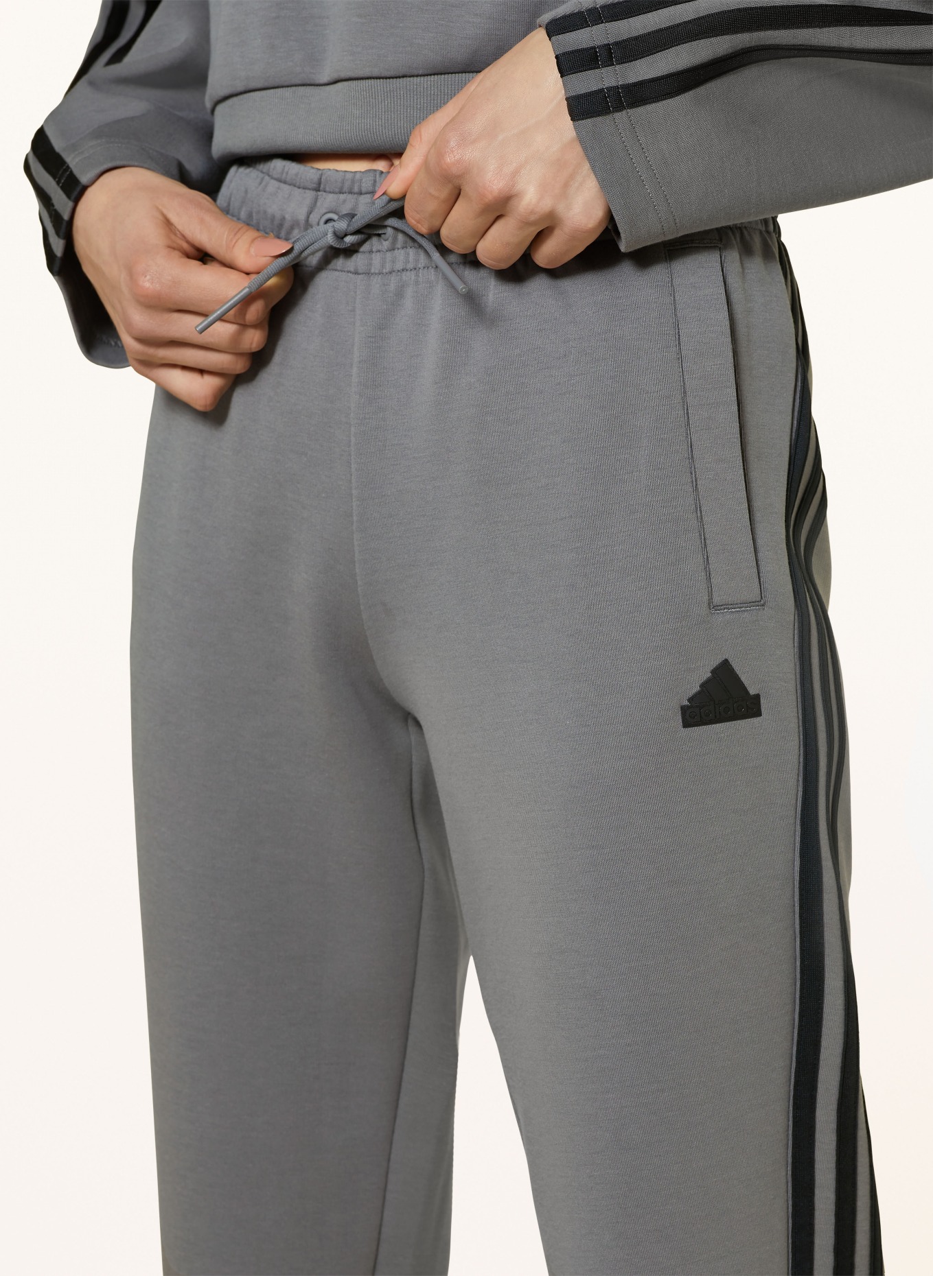Dark grey adidas sweatpants best sale