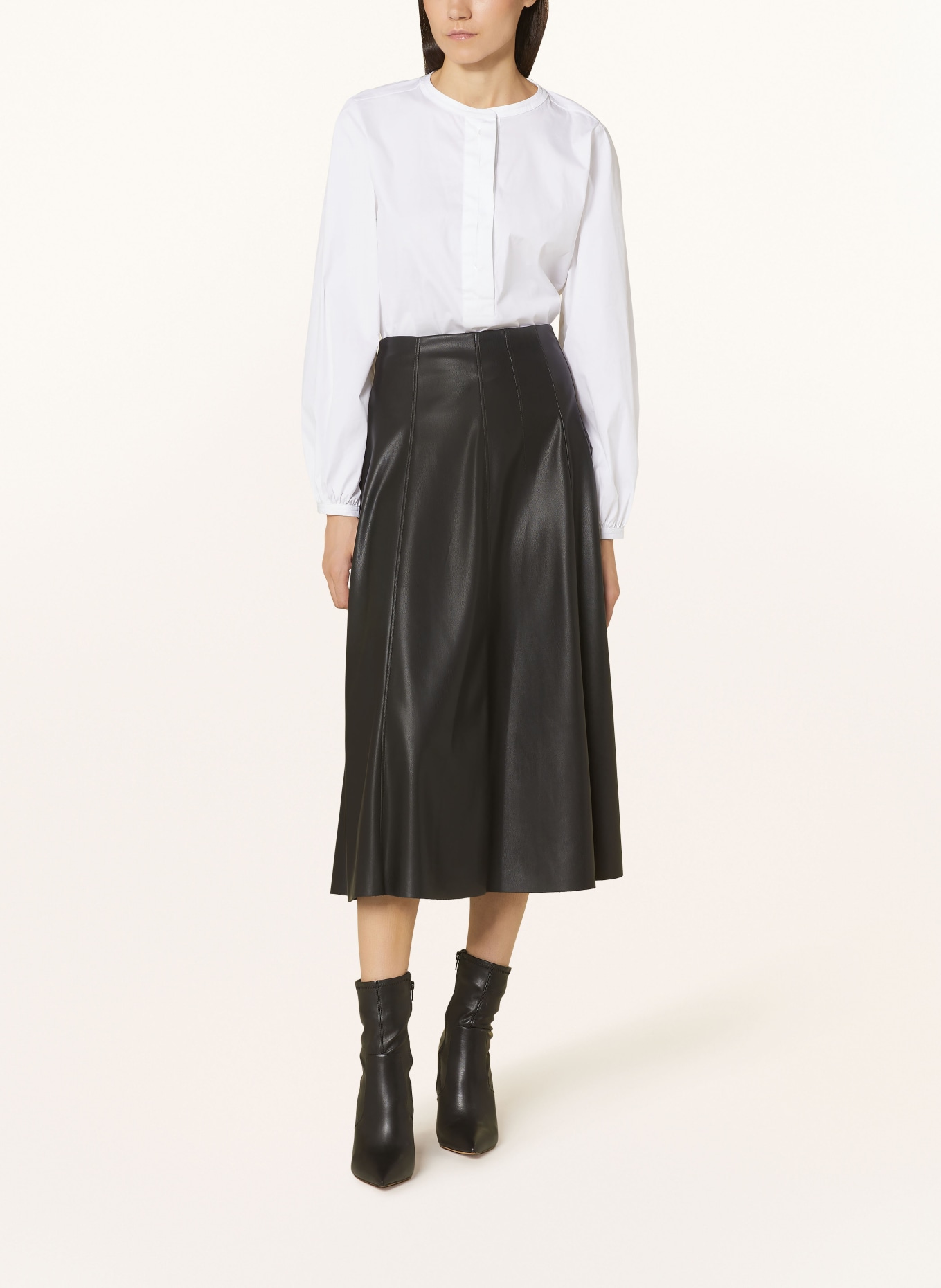 darling harbour Spódnica z imitacji skóry: CZARNY