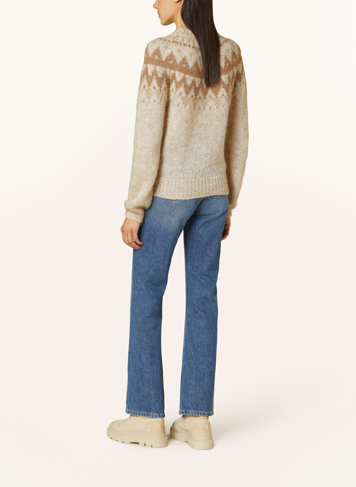 darling harbour Sweater with glitter thread: BEIGE / CREAM