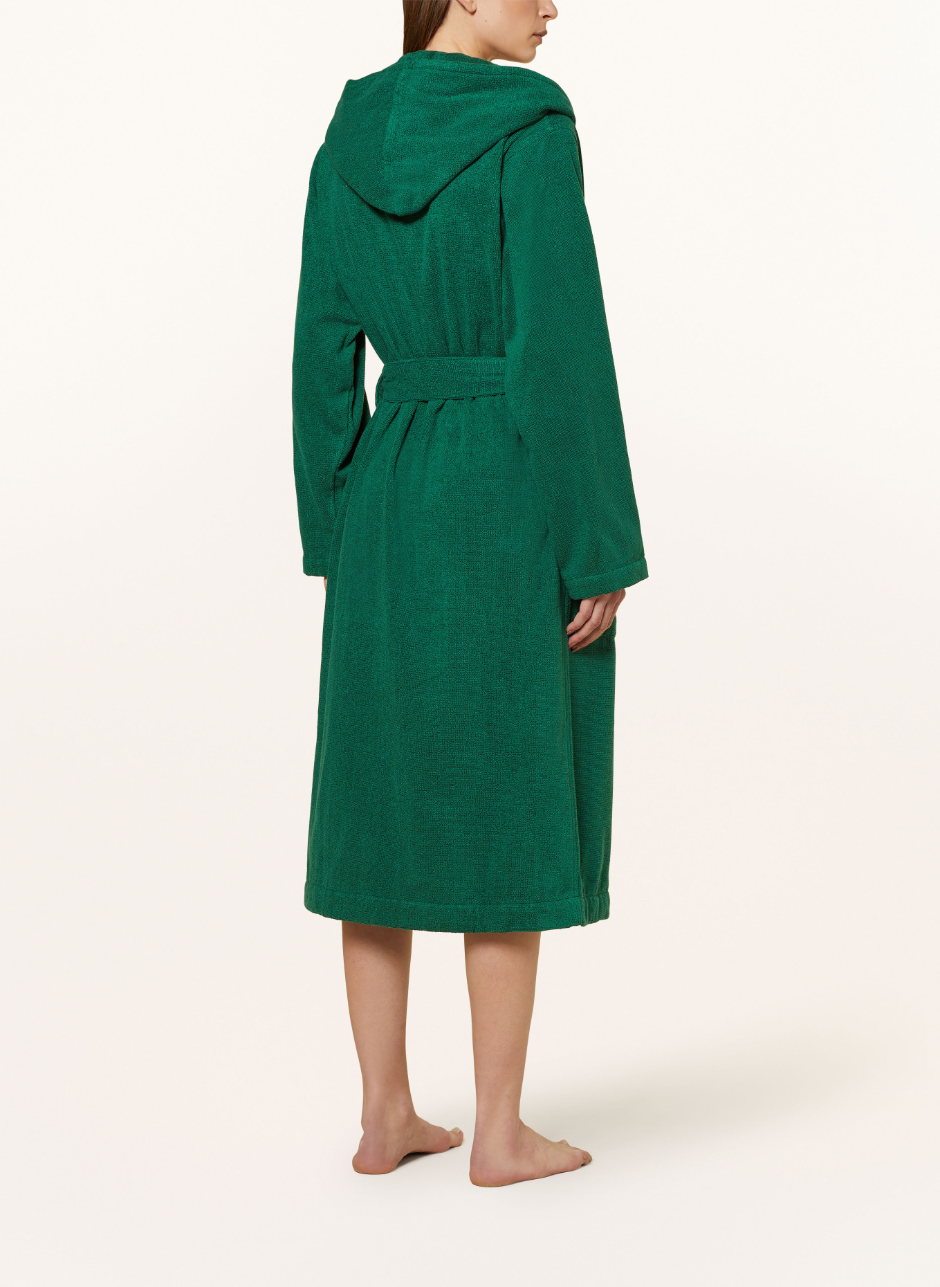 TEKLA Župan unisex TEAL s kapucí: TMAVĚ ZELENÁ