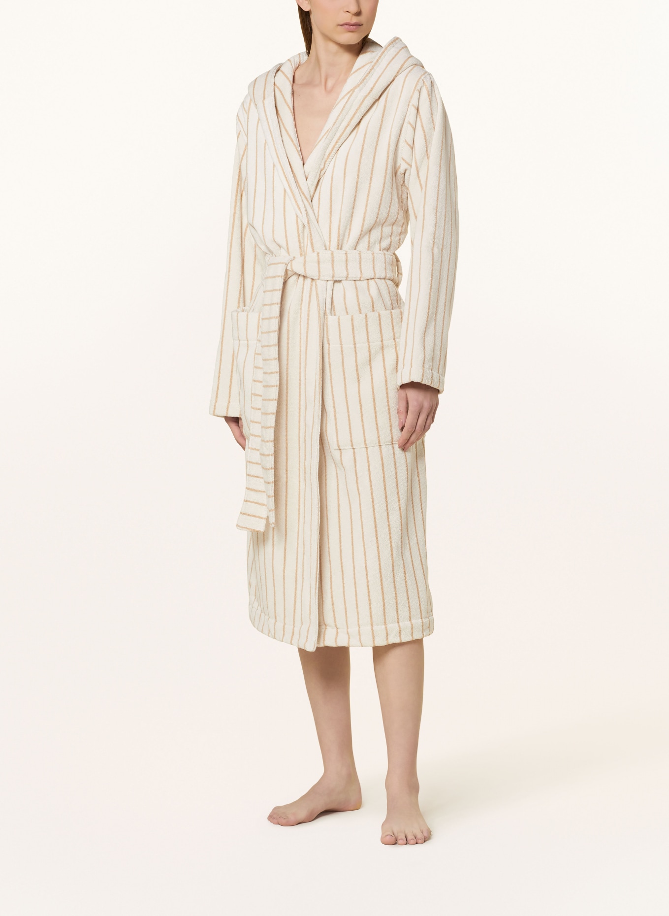 TEKLA Unisex bathrobe SIENNA with hood, Color: CREAM/ BEIGE (Image 2)