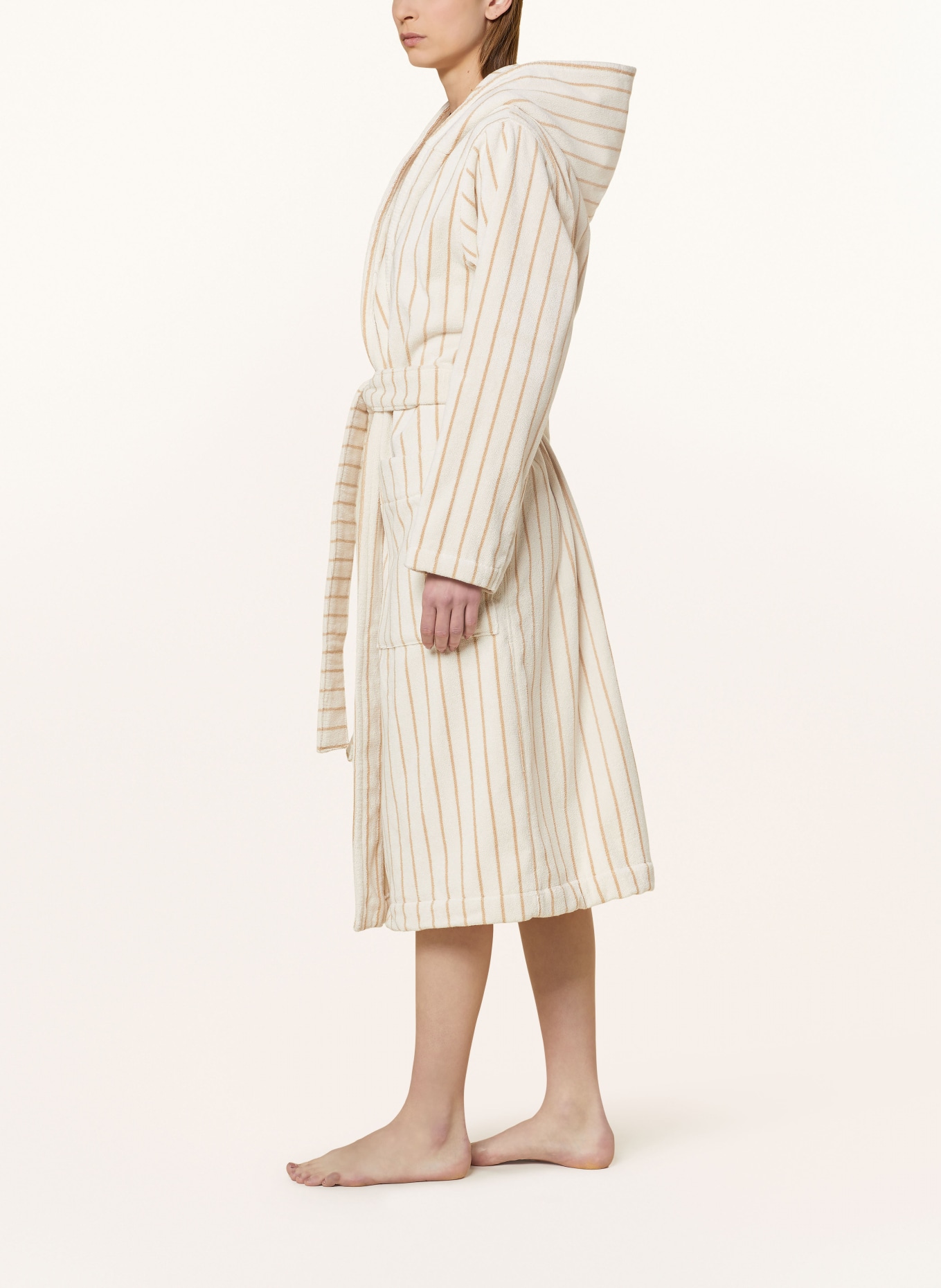 TEKLA Unisex bathrobe SIENNA with hood, Color: CREAM/ BEIGE (Image 4)