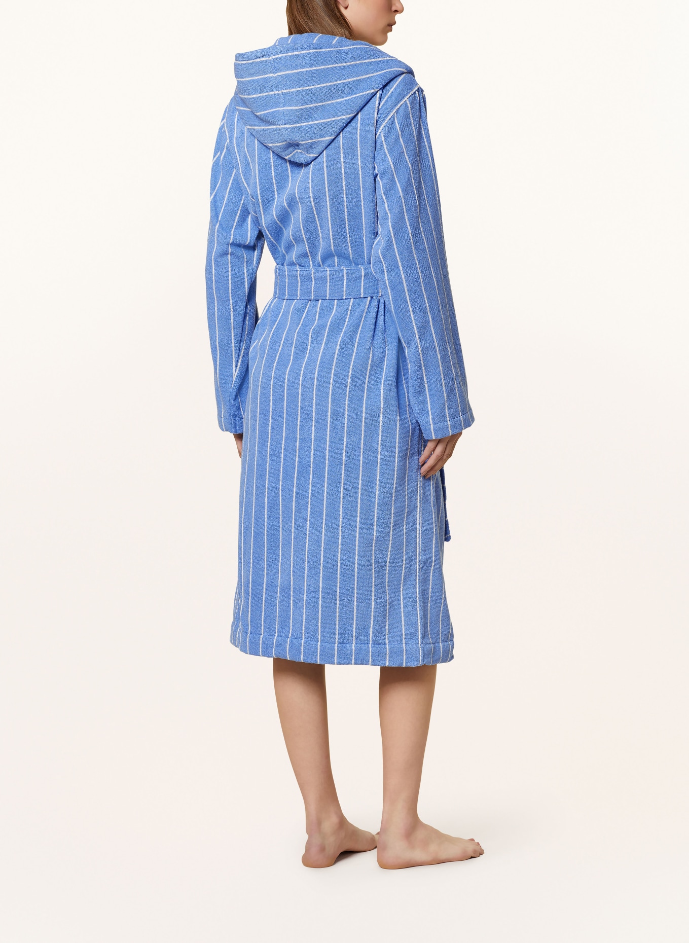 TEKLA Župan unisex s kapucí: MODRÁ / BÍLÁ