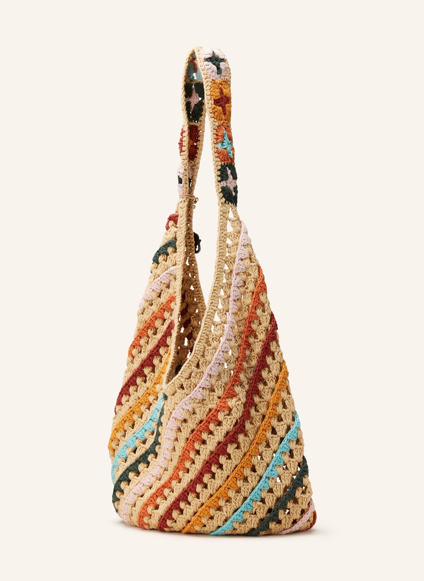 ANOKHI Hobo bag HIPPIE, Color: LIGHT BROWN/ ORANGE/ DARK RED (Image 2)