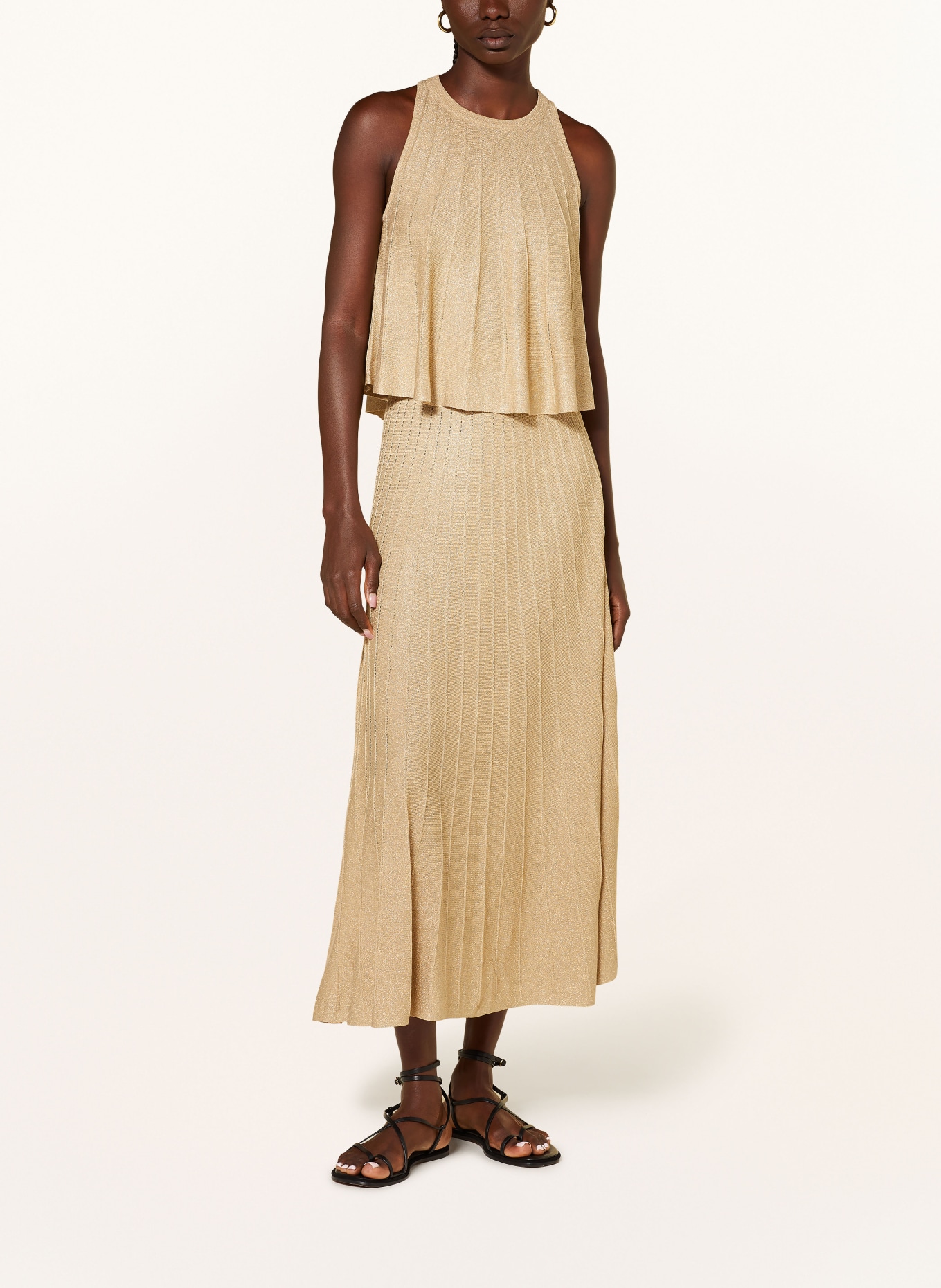 ba&sh Úpletová sukně BRYCEY s třpytivou přízí, Barva: ZLATÁ (Obrázek 2)