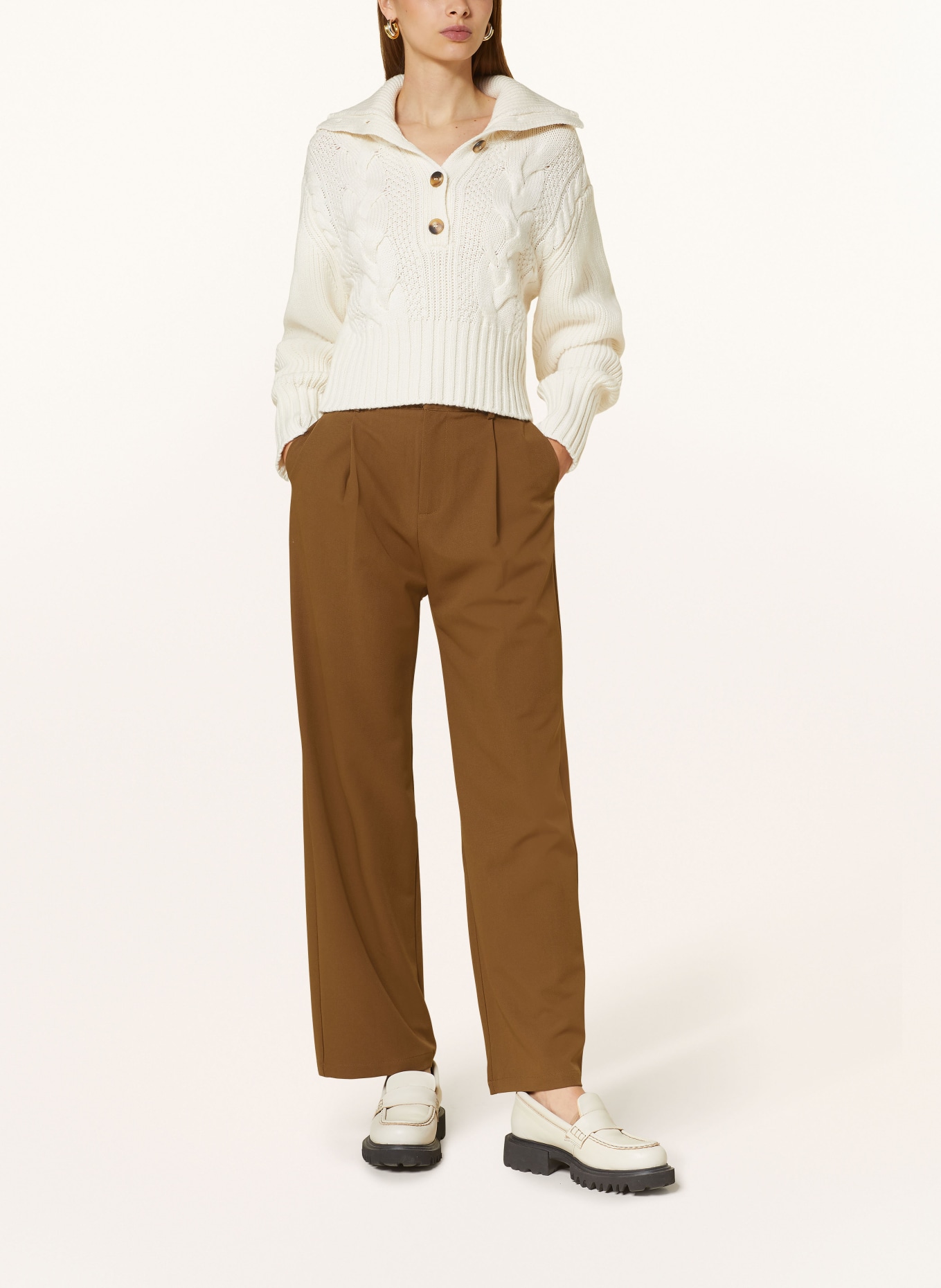 SUNCOO Wide leg trousers JAHEL, Color: COGNAC (Image 2)