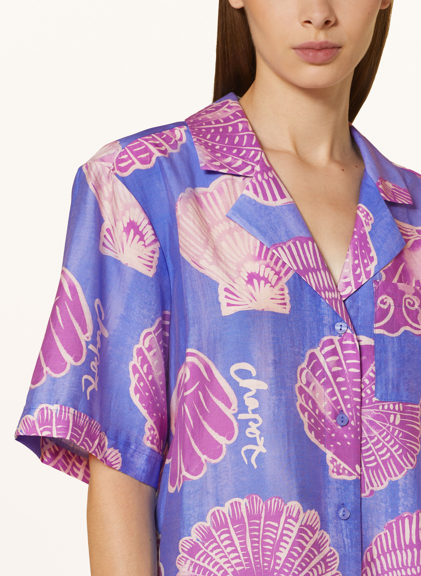 FABIENNE CHAPOT Shirt blouse BROCK, Color: BLUE/ FUCHSIA (Image 4)