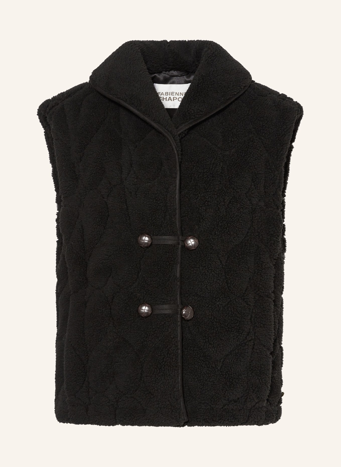 FABIENNE CHAPOT Teddy vest MERLIN, Color: BLACK (Image 1)