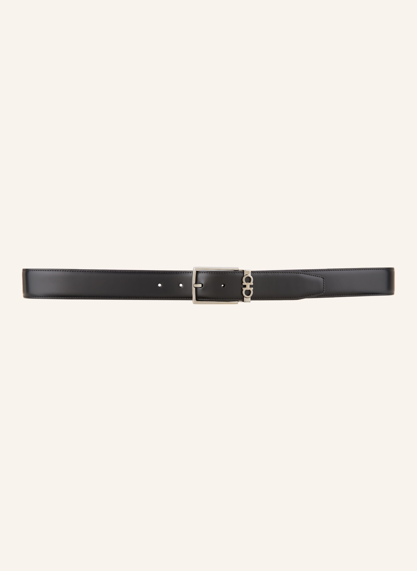 FERRAGAMO Leather belt, Color: BLACK/ DARK BLUE (Image 2)
