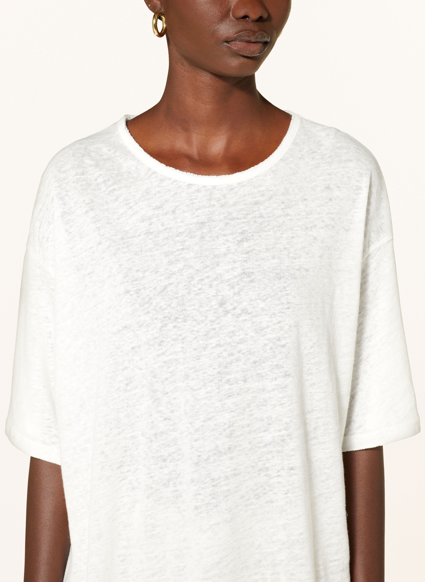 black palms Oversized shirt LANNY in linen, Color: WHITE (Image 4)