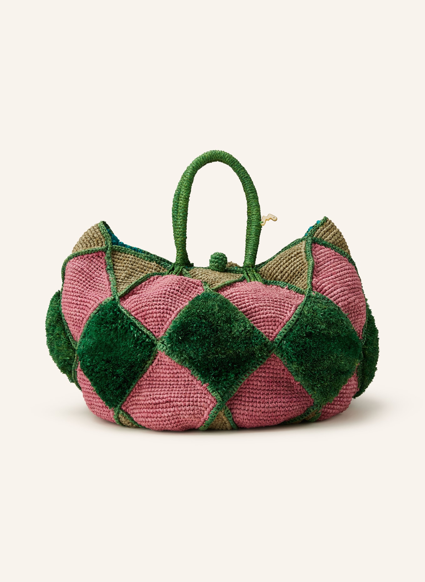 MADE FOR A WOMAN Shopper ADALA, Color: GREEN/ PINK/ OLIVE (Image 1)