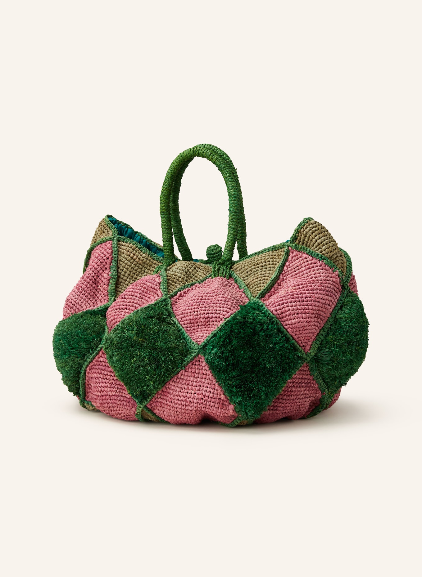 MADE FOR A WOMAN Shopper ADALA, Color: GREEN/ PINK/ OLIVE (Image 2)