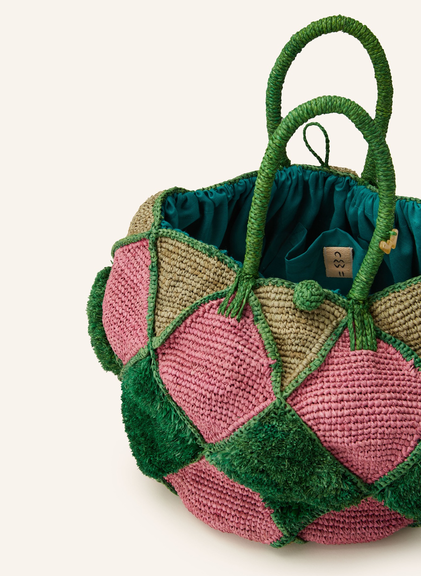 MADE FOR A WOMAN Shopper ADALA, Color: GREEN/ PINK/ OLIVE (Image 3)