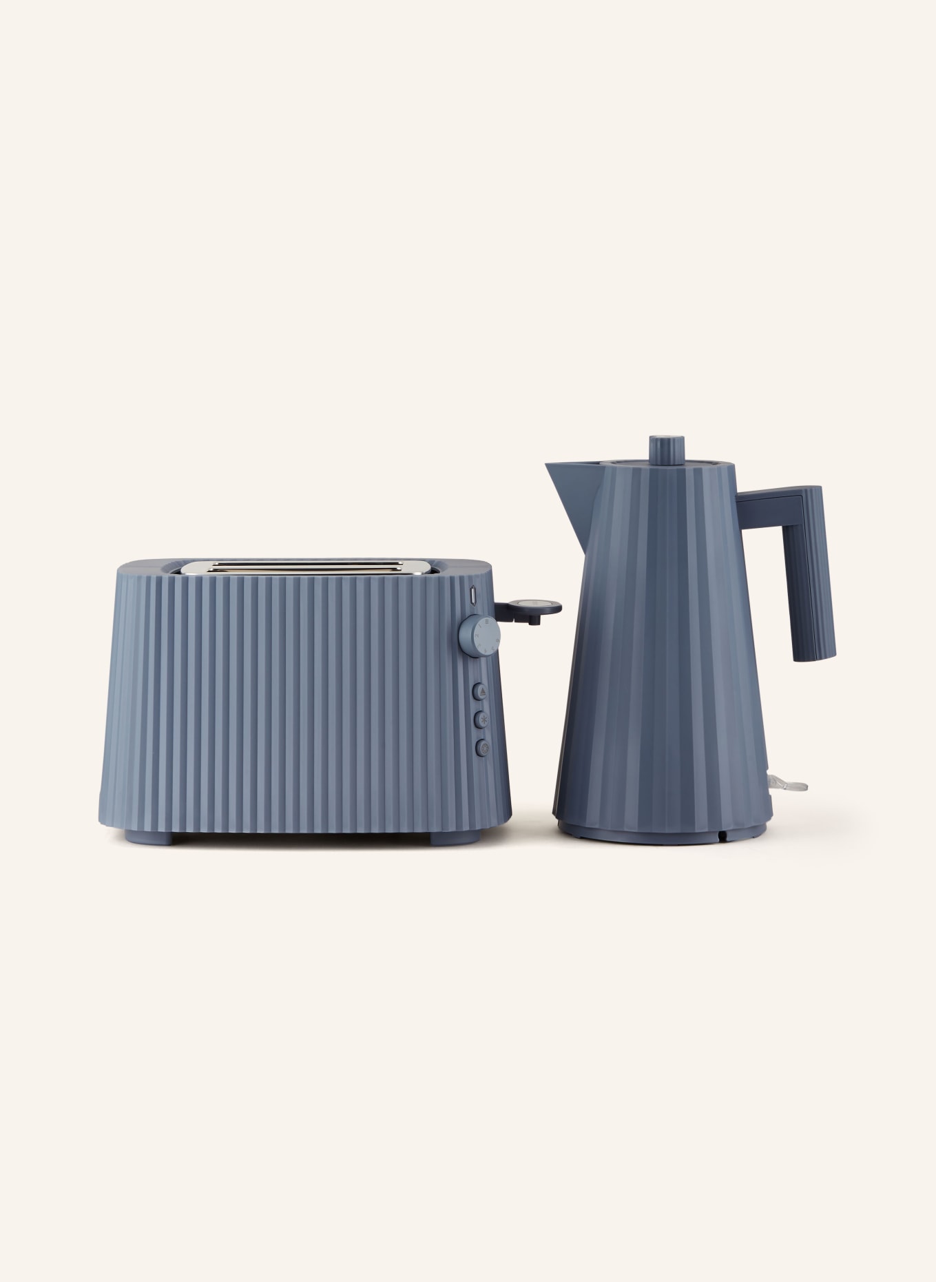 ALESSI Set PLISSÈ: Toaster und Wasserkocher, Farbe: GRAU (Bild 1)