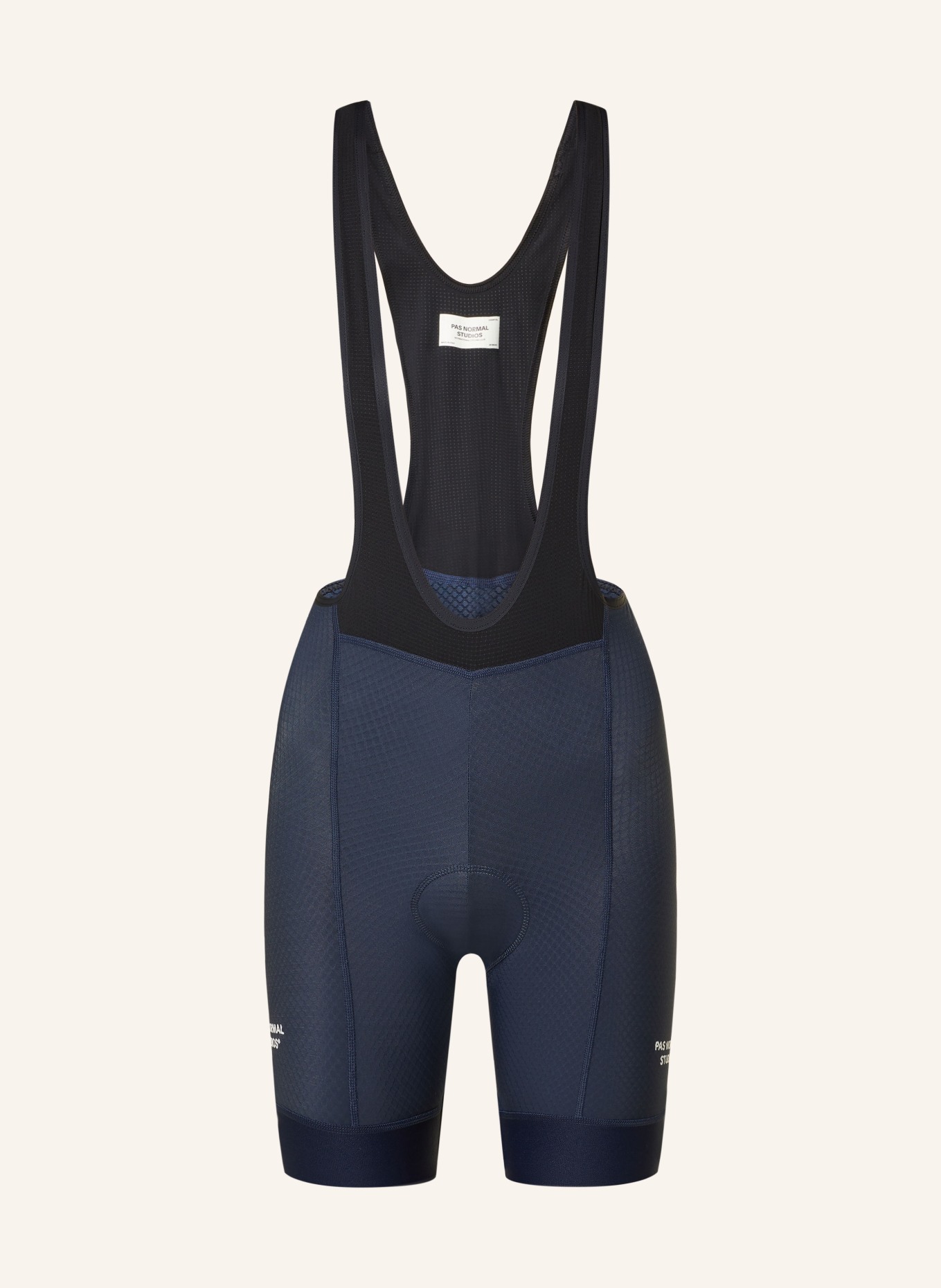 PAS NORMAL STUDIOS ESSENTIAL BIB cycling shorts with straps and padded insert: DARK BLUE