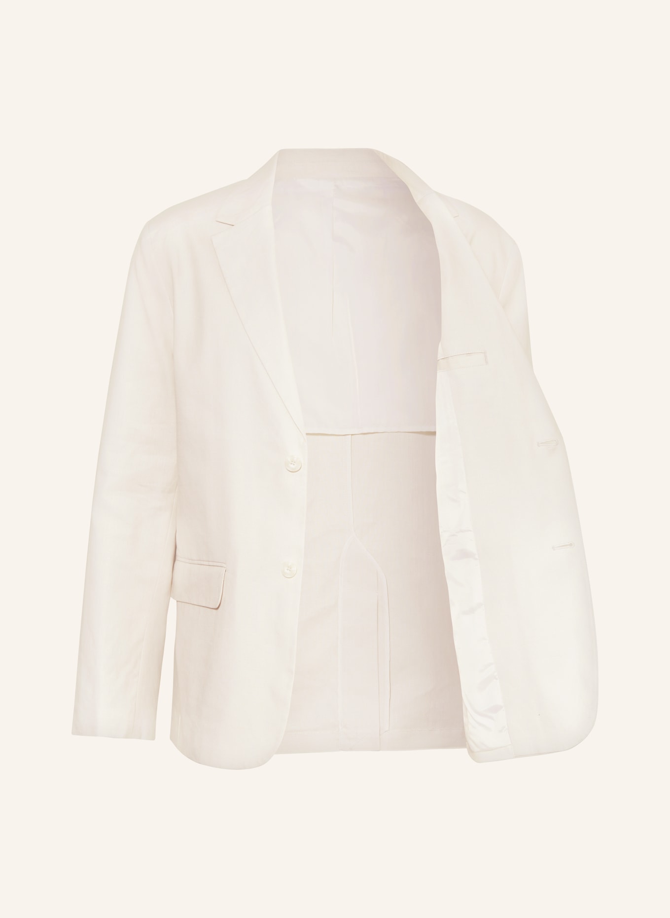 Calvin Klein Marynarka regular fit z lnem, Kolor: 0K9 White Onyx (Obrazek 4)