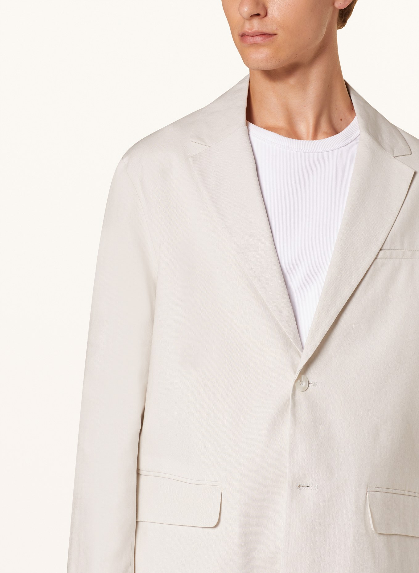 Calvin Klein Tailored jacket regular fit with linen, Color: 0K9 White Onyx (Image 5)