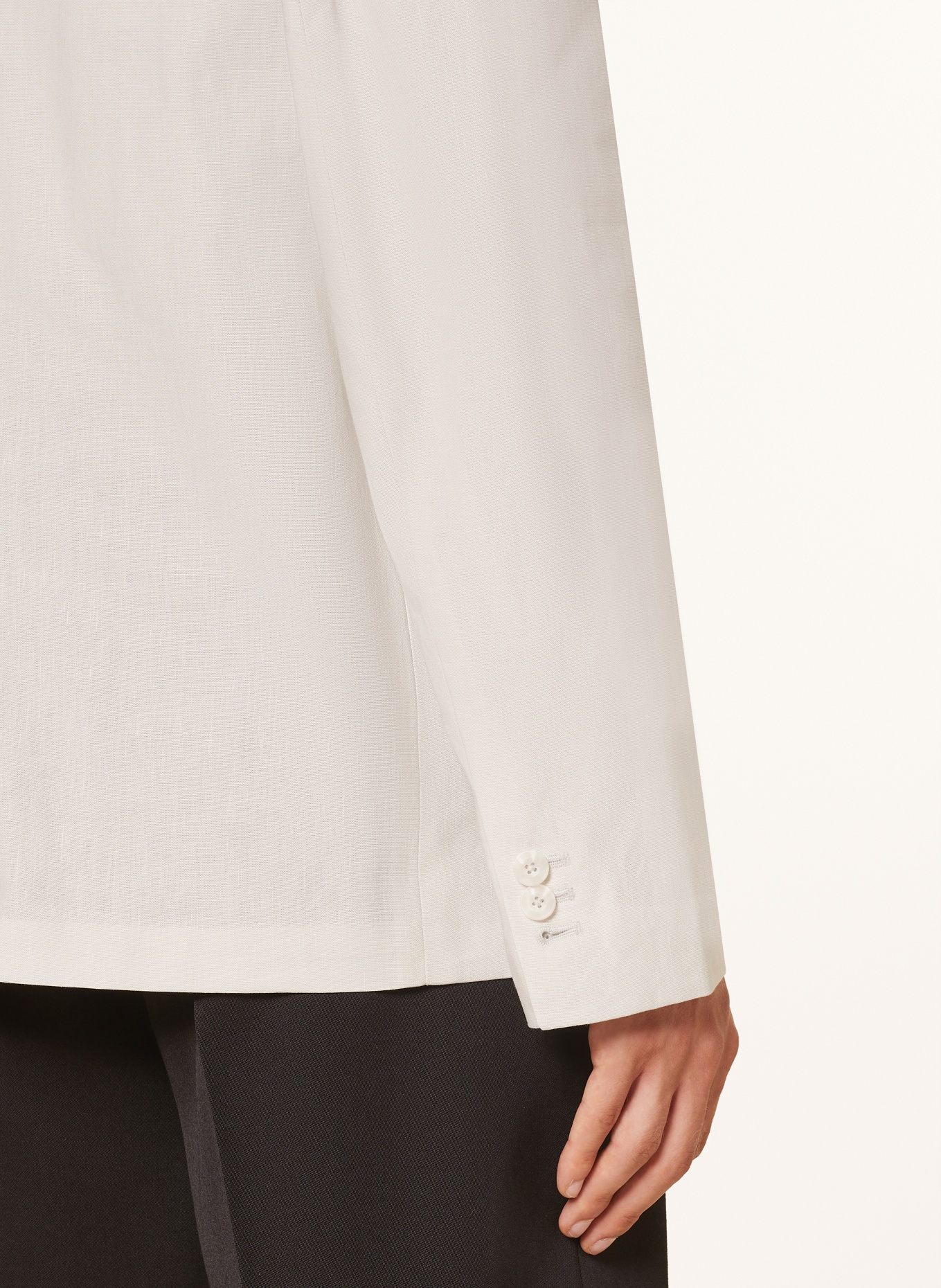 Calvin Klein Marynarka regular fit z lnem, Kolor: 0K9 White Onyx (Obrazek 6)