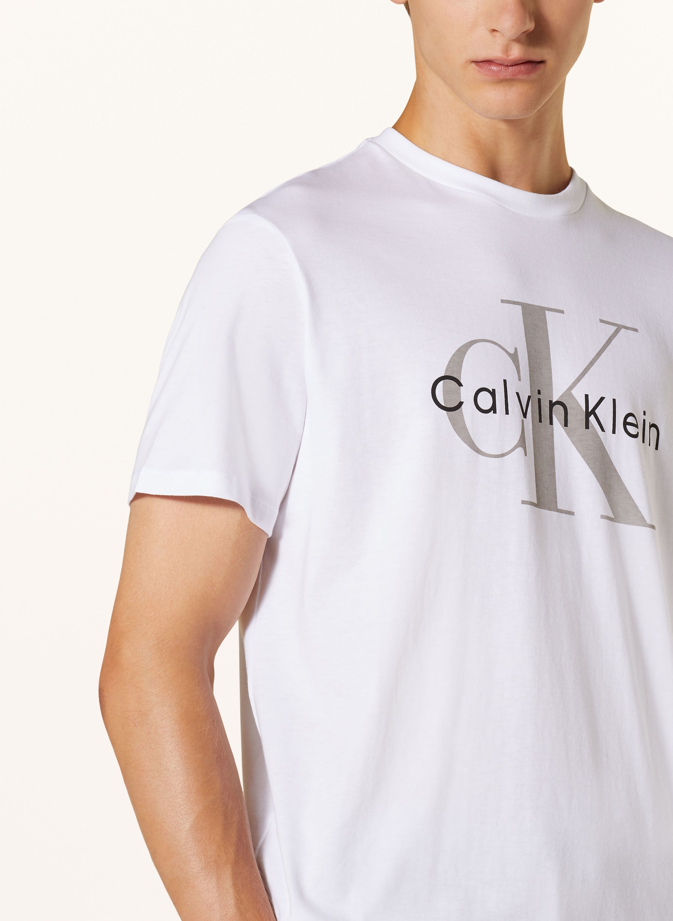 Calvin Klein T-Shirt, Farbe: WEISS/ BEIGE (Bild 4)