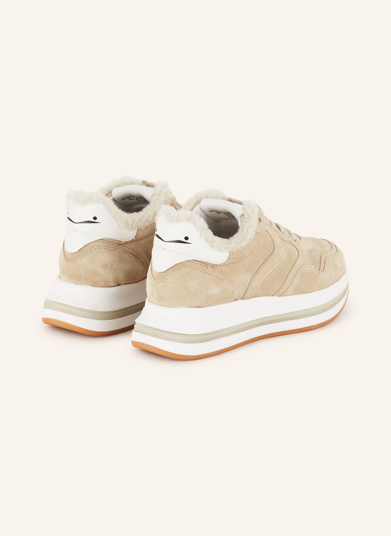 VOILE BLANCHE Sneakers MELANY with teddy, Color: BEIGE (Image 2)