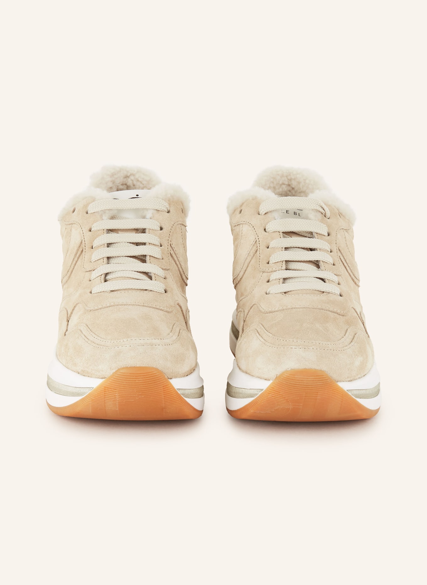 VOILE BLANCHE Sneakers MELANY with teddy, Color: BEIGE (Image 3)