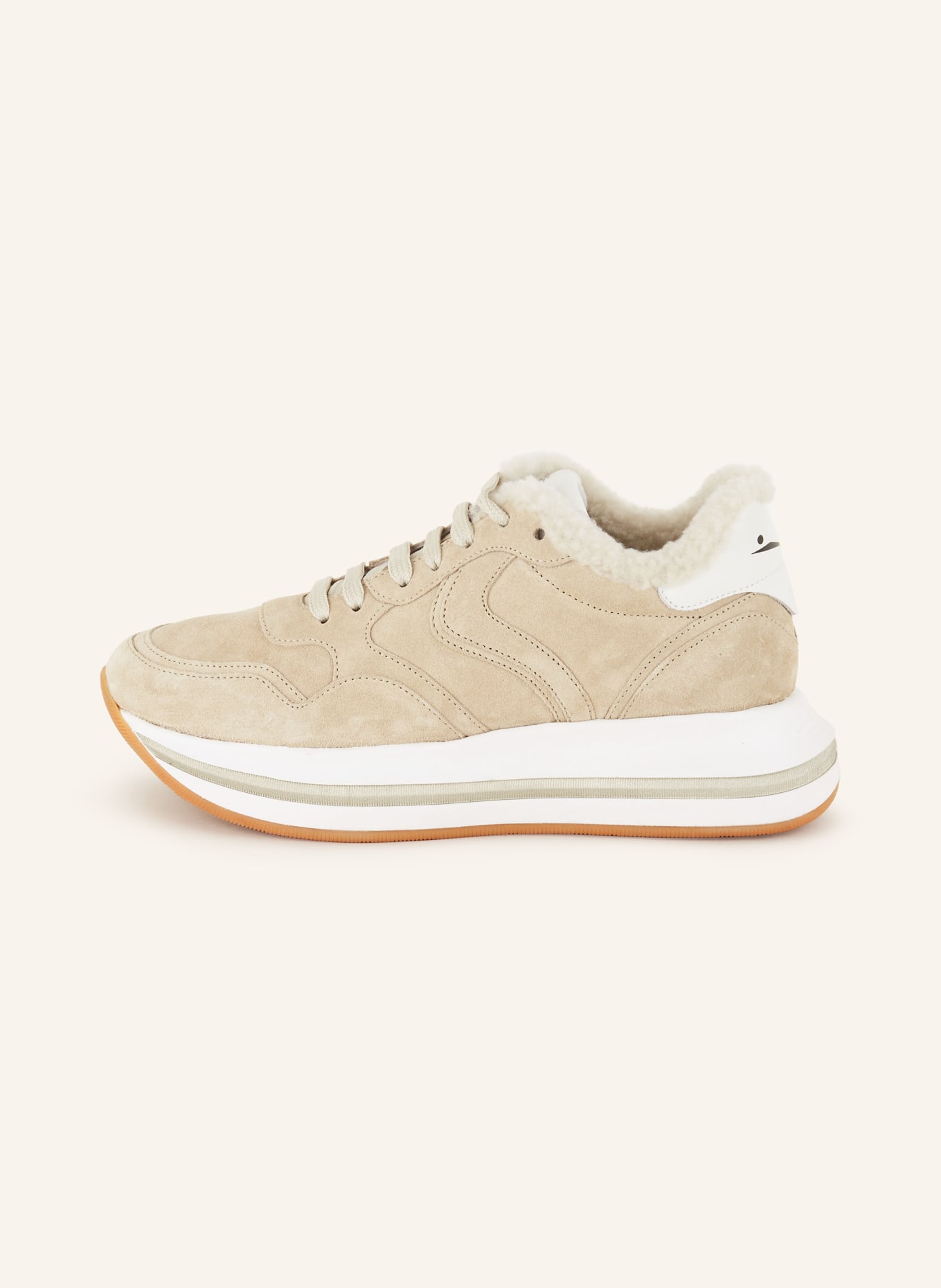 VOILE BLANCHE Sneakers MELANY with teddy, Color: BEIGE (Image 4)