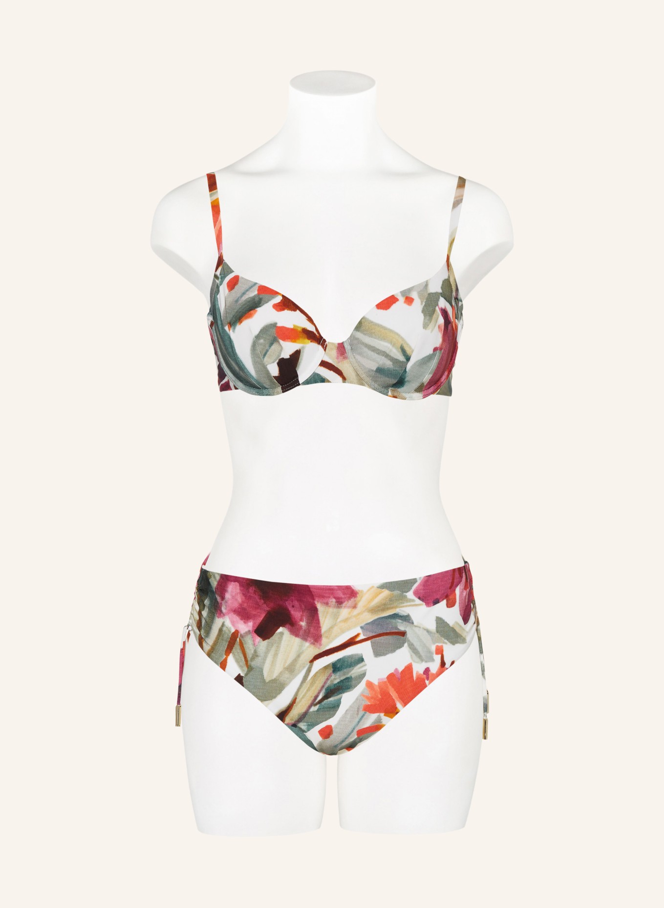 MARYAN MEHLHORN Góra od bikini z fiszbinami MYSTIC: ZIELONY / KREMOWY / FUKSJA