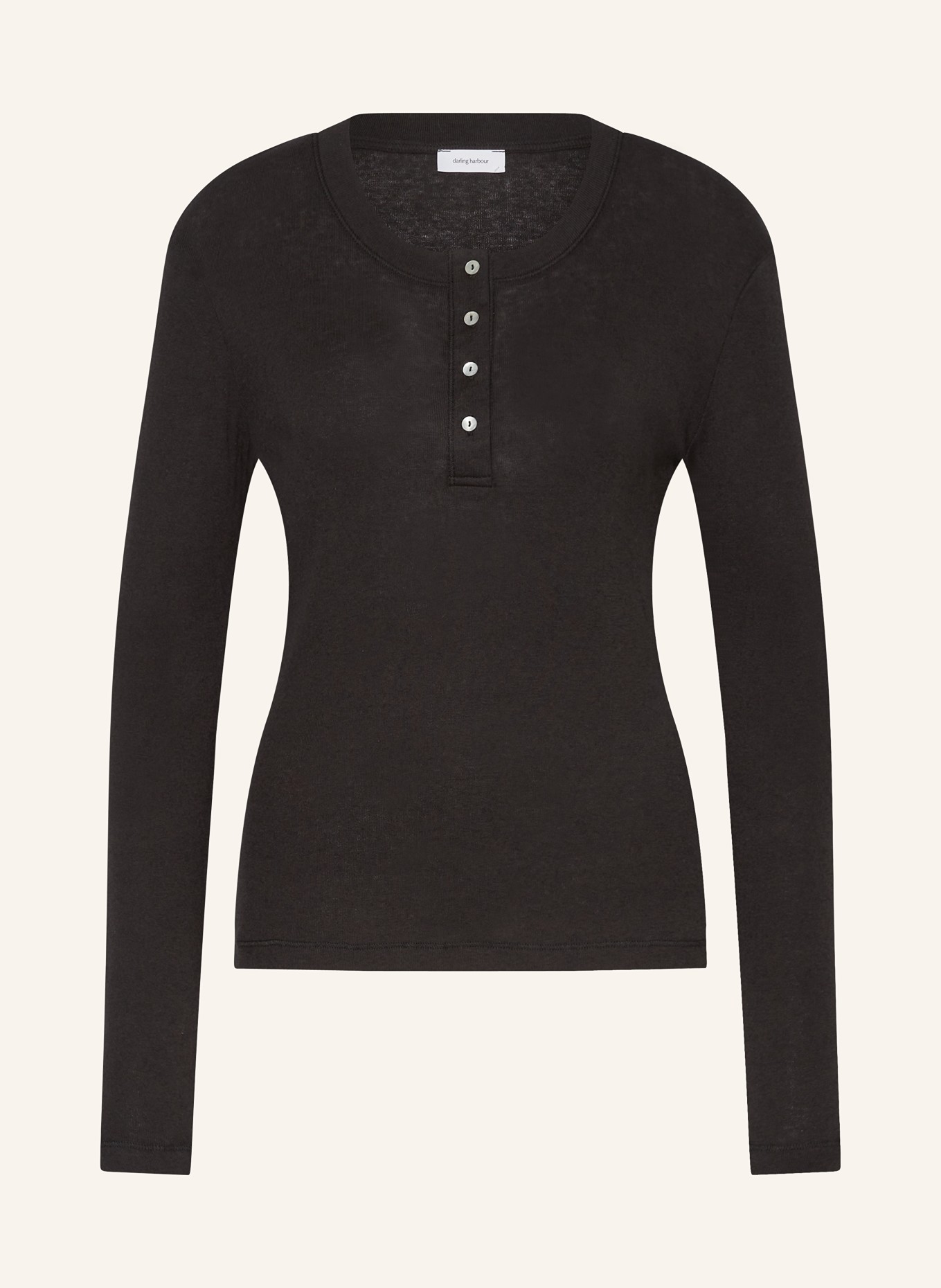 darling harbour Henley shirt: BLACK