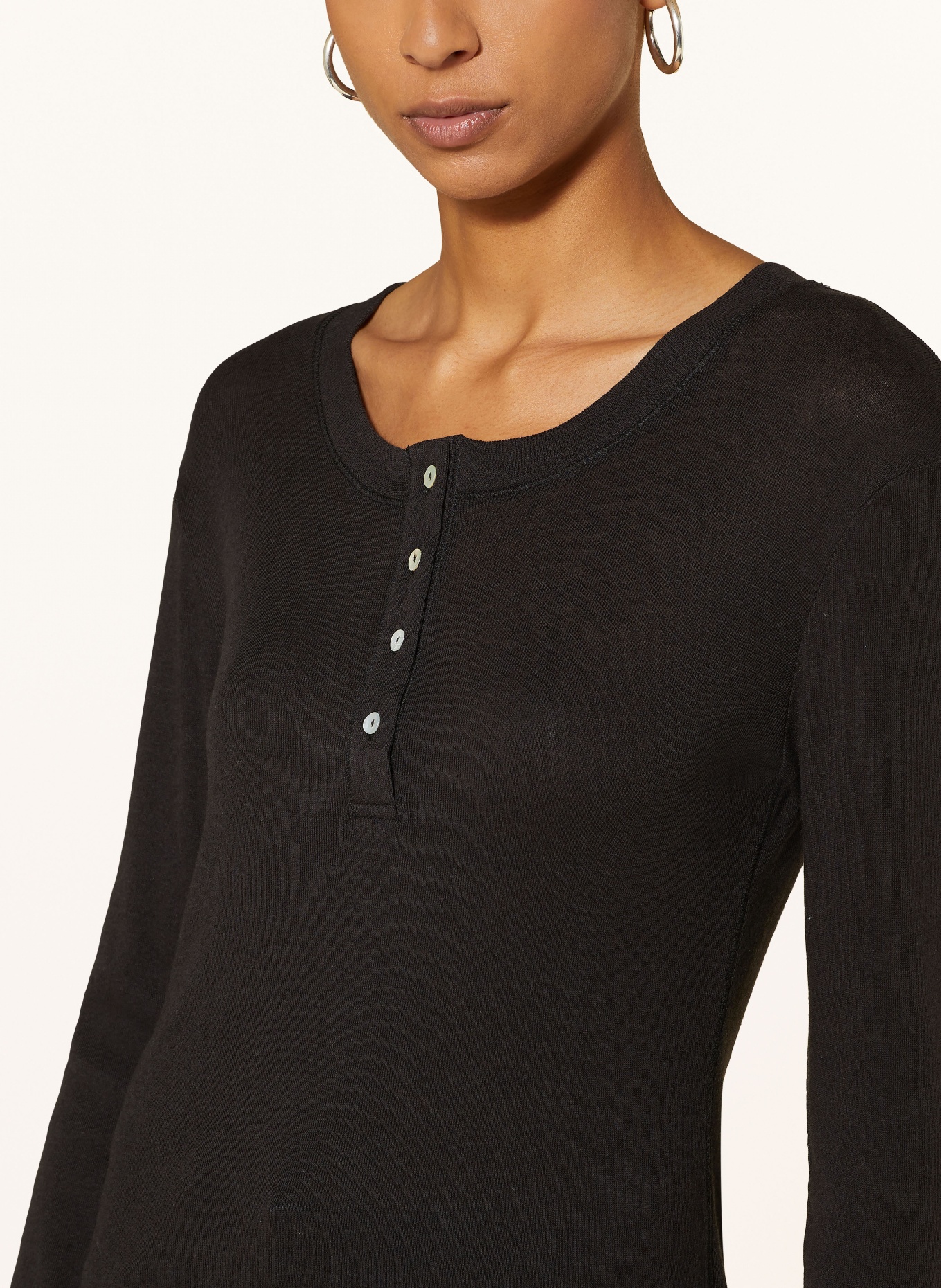 darling harbour Henley shirt: BLACK