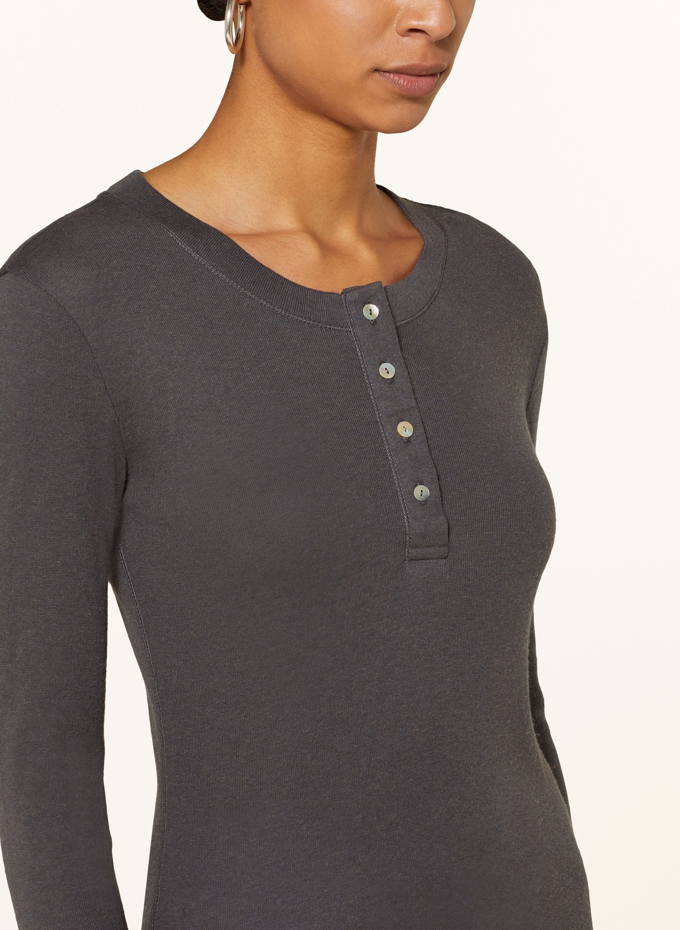 darling harbour Henley-Shirt: ANTHRAZIT MELANGE