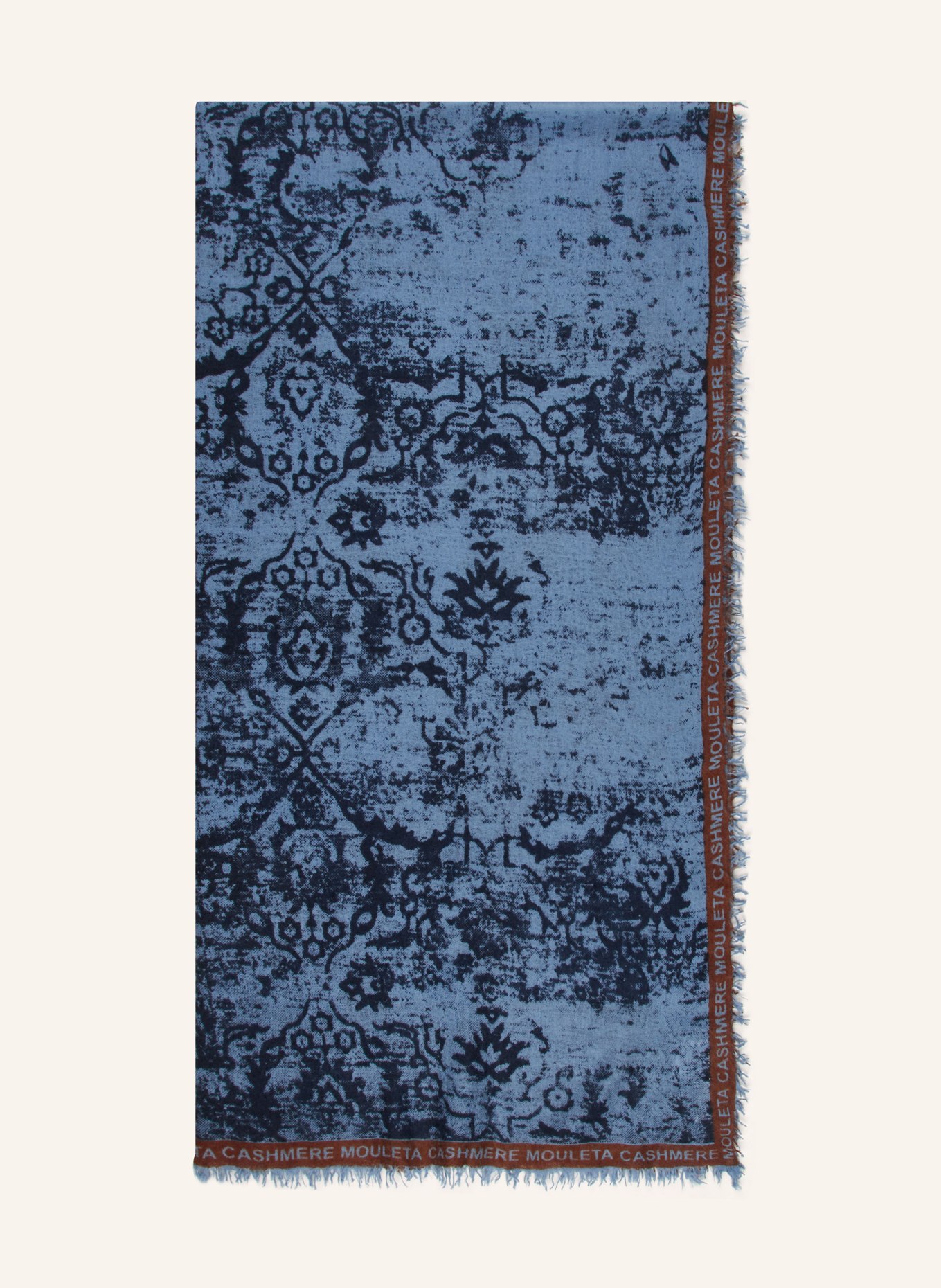 Mouleta Cashmere scarf, Color: BLUE/ DARK BLUE/ BROWN (Image 1)