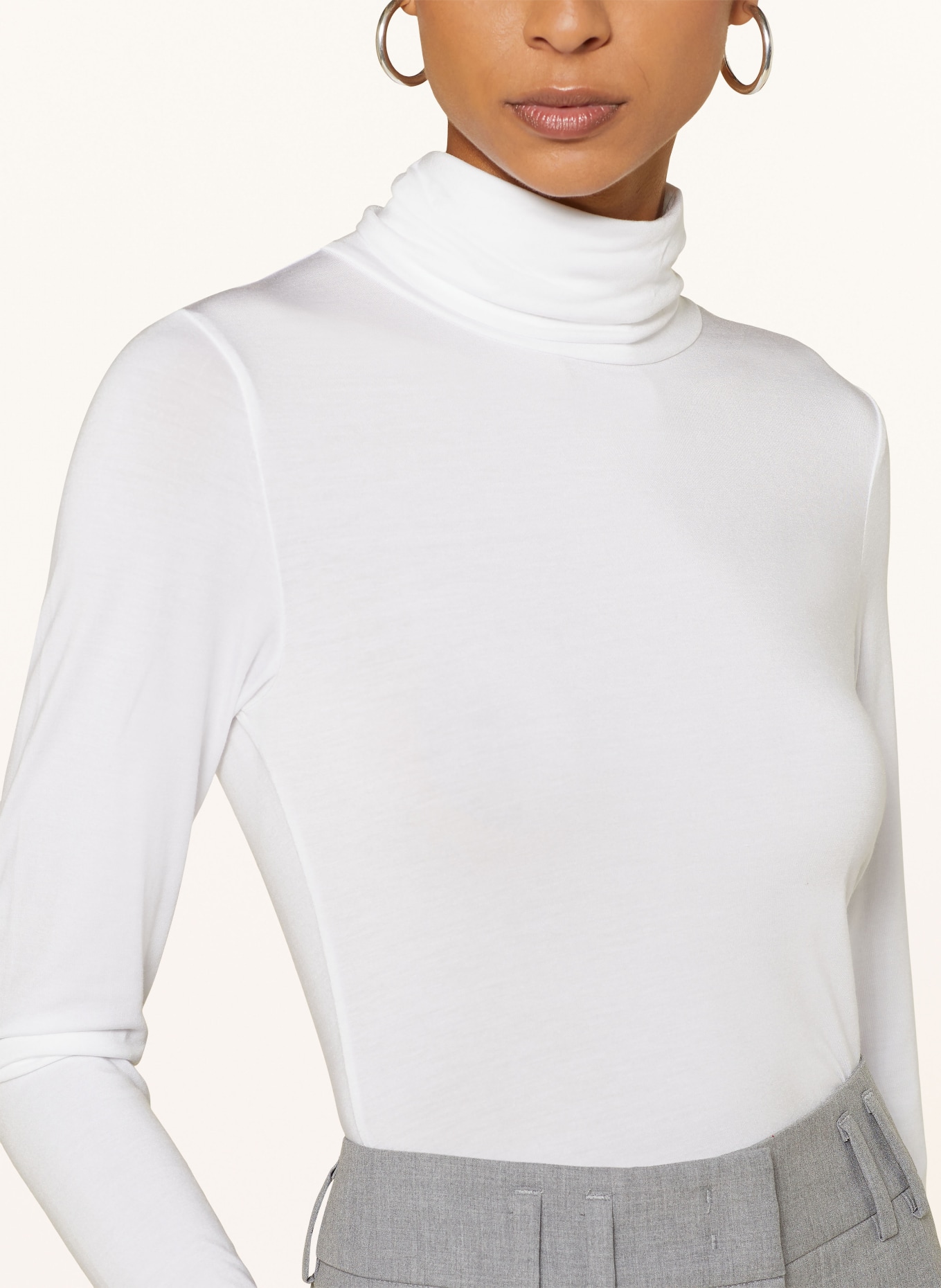 darling harbour Turtleneck shirt, Color: WHITE (Image 4)