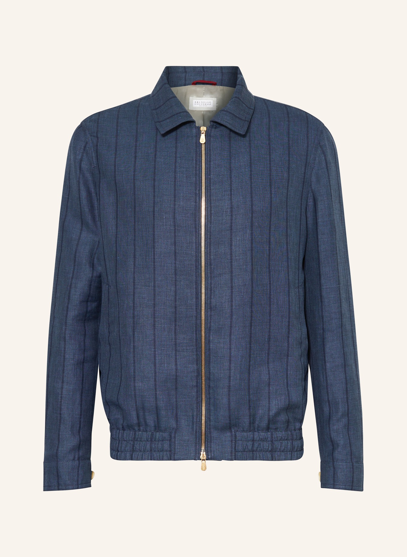 BRUNELLO CUCINELLI Bomber jacket with linen, Color: BLUE/ DARK BLUE (Image 1)