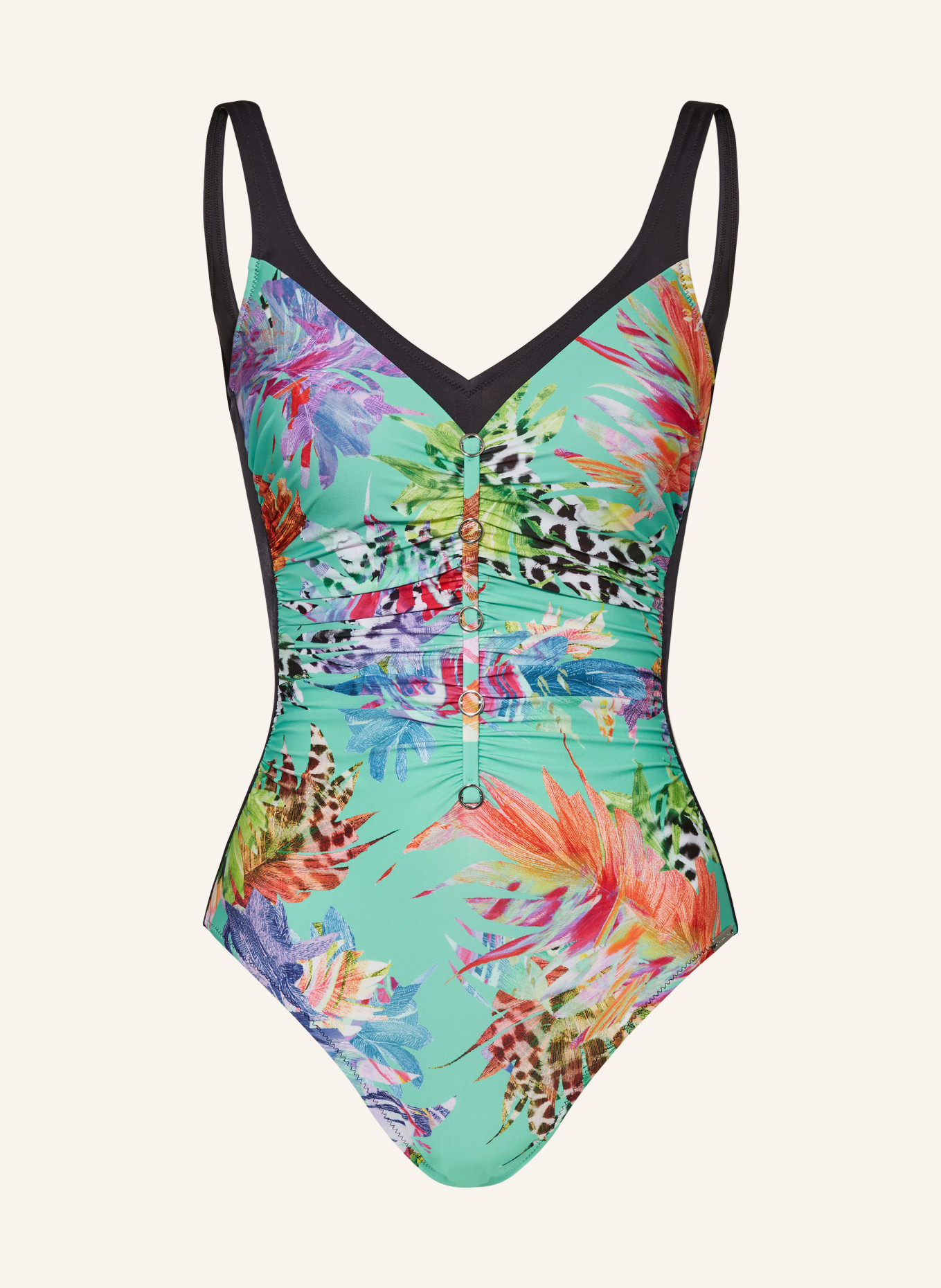 Charmline Shape-Badeanzug AQUARIUS FANTASY, Farbe: SCHWARZ/ MINT/ HELLBLAU (Bild 1)
