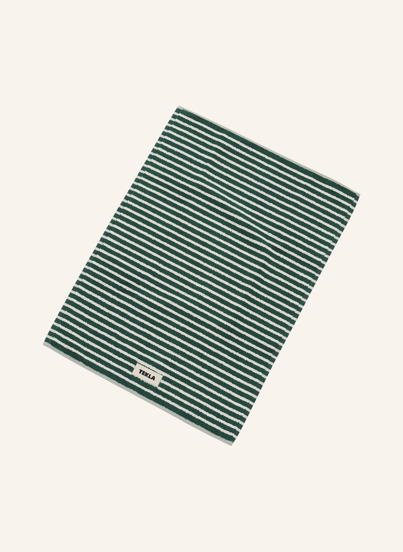 TEKLA Bath mat: GREEN / CREAM