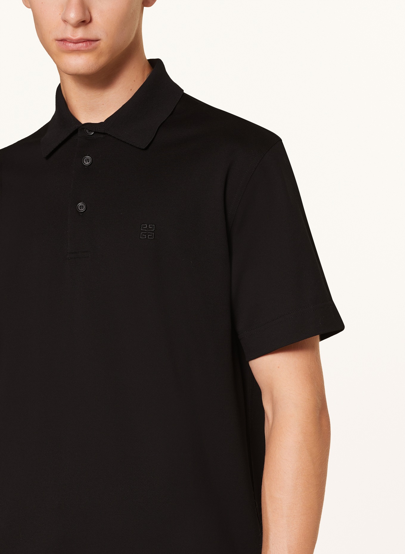 GIVENCHY Piqué-Poloshirt: SCHWARZ
