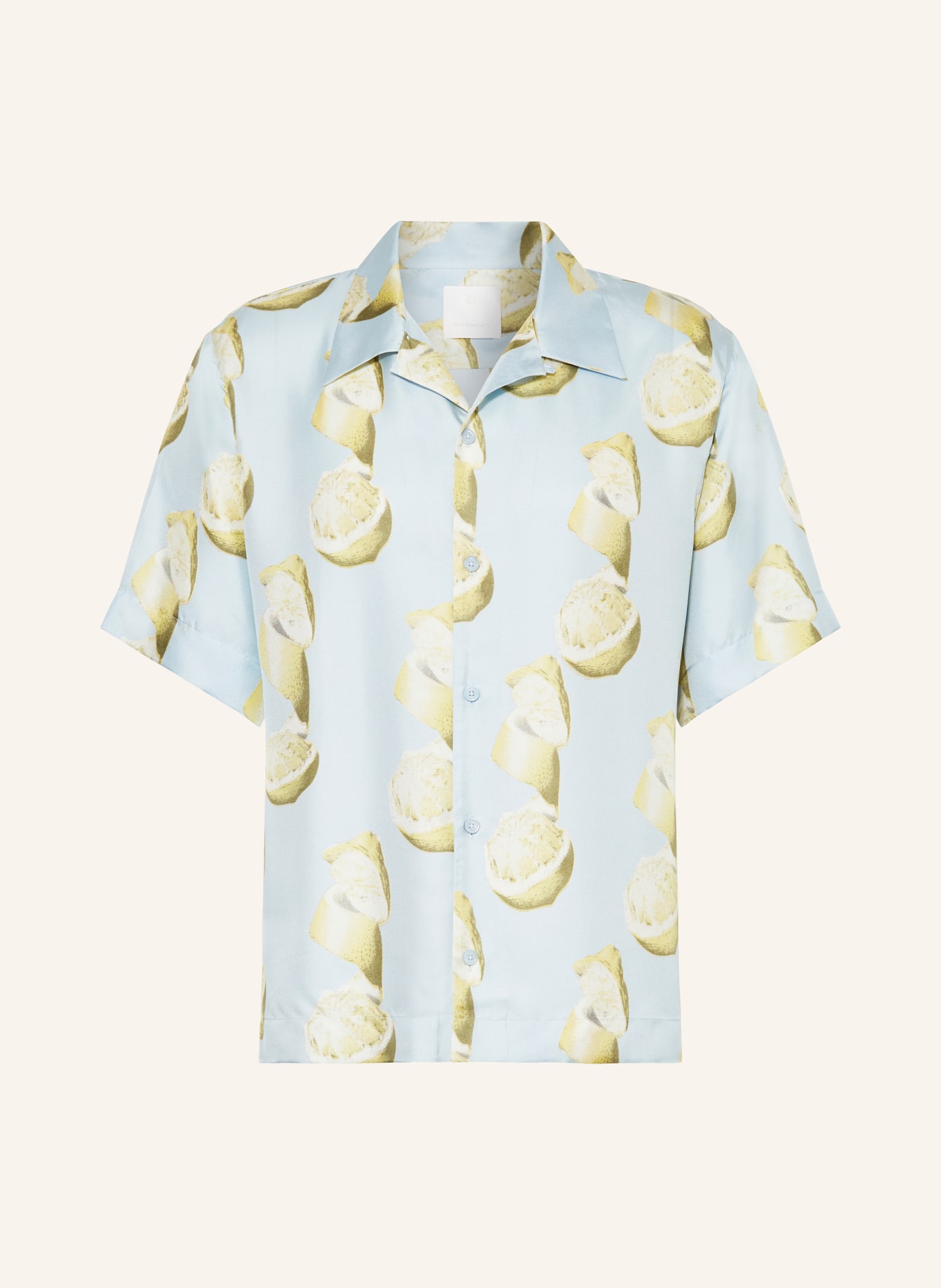 GIVENCHY Resort shirt relaxed fit made of silk in light blue yellow green