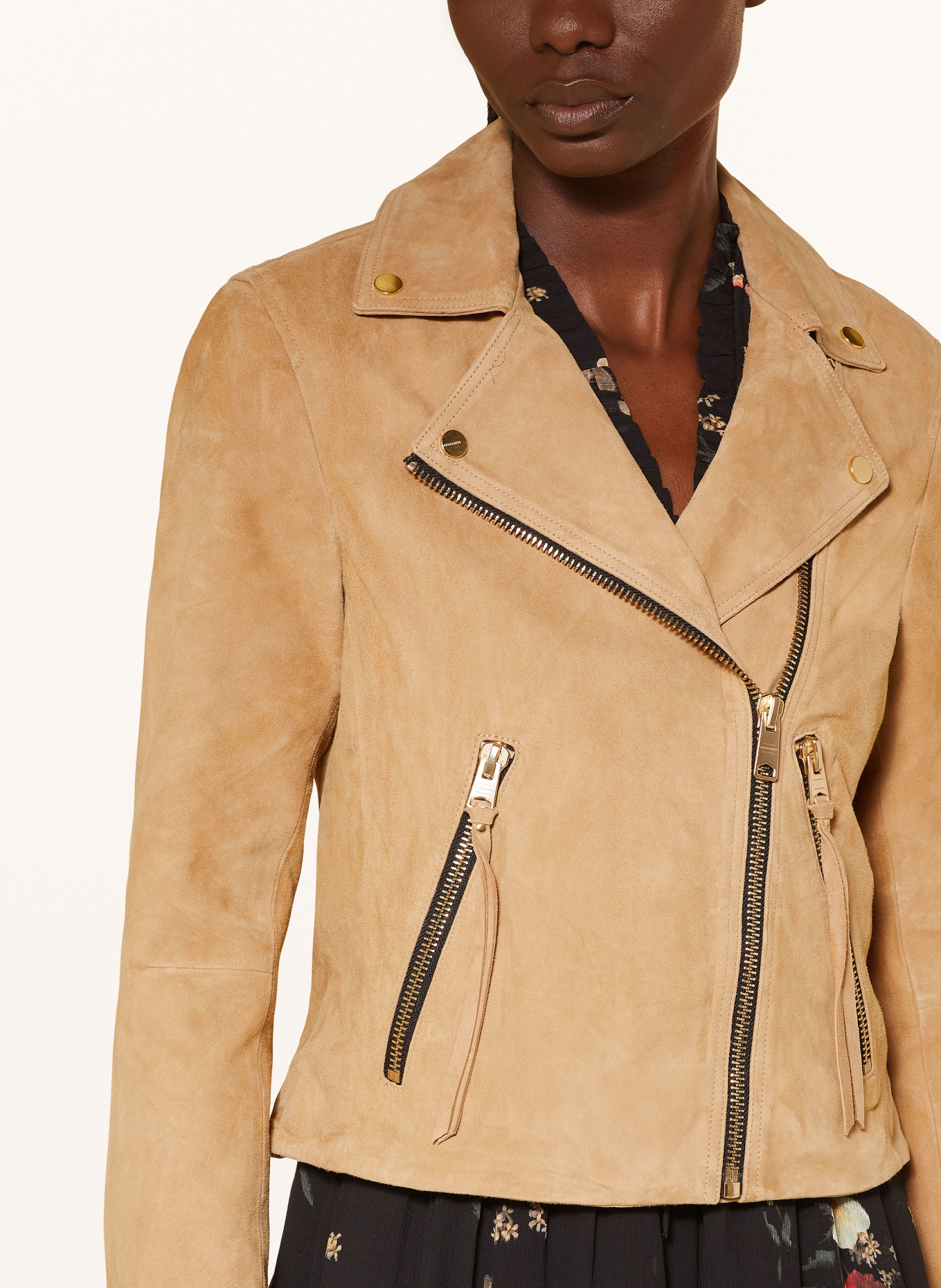 ALLSAINTS Leather jacket DALBY, Color: CAMEL (Image 4)