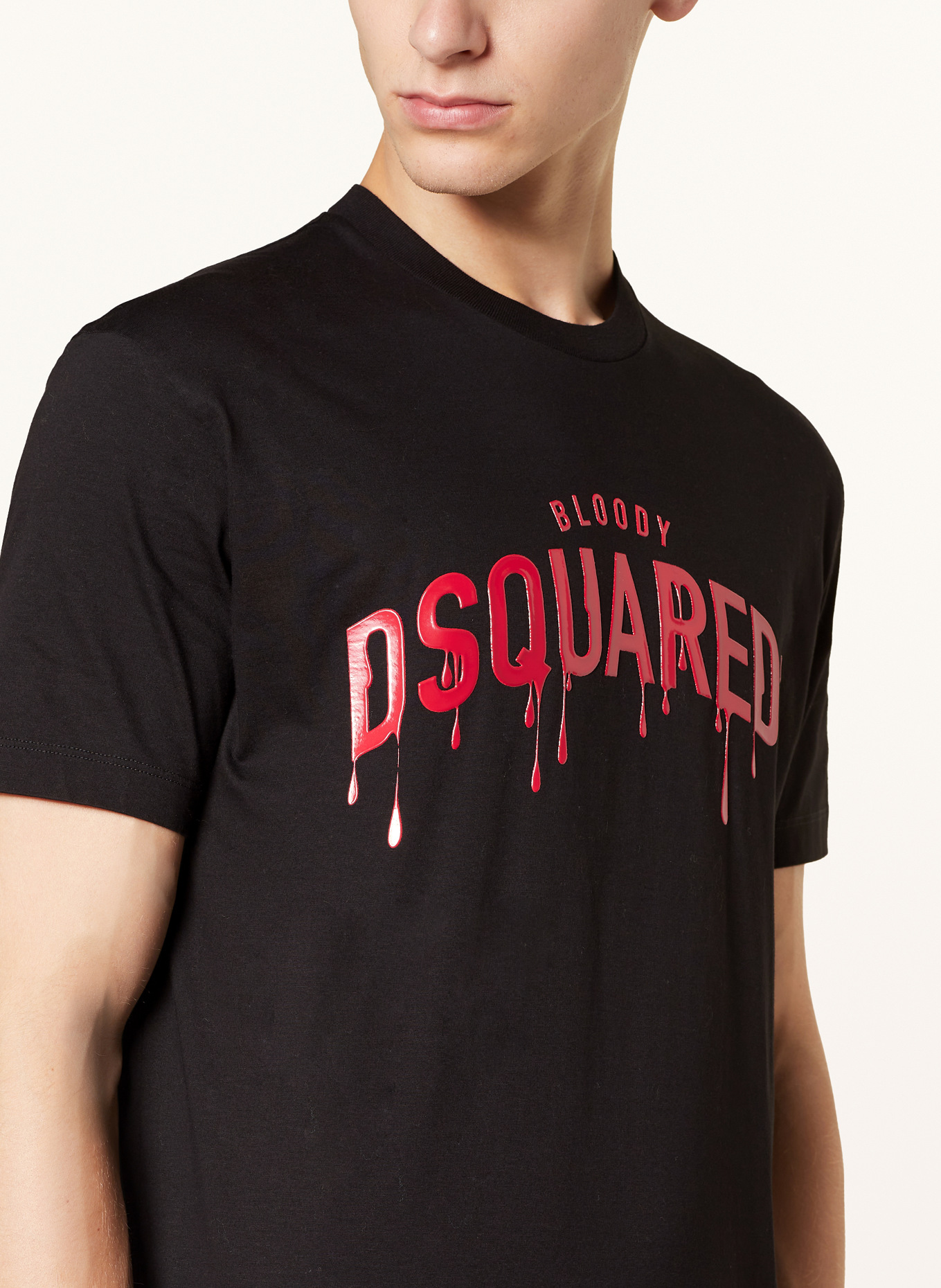DSQUARED2 T-Shirt: SCHWARZ / ROT