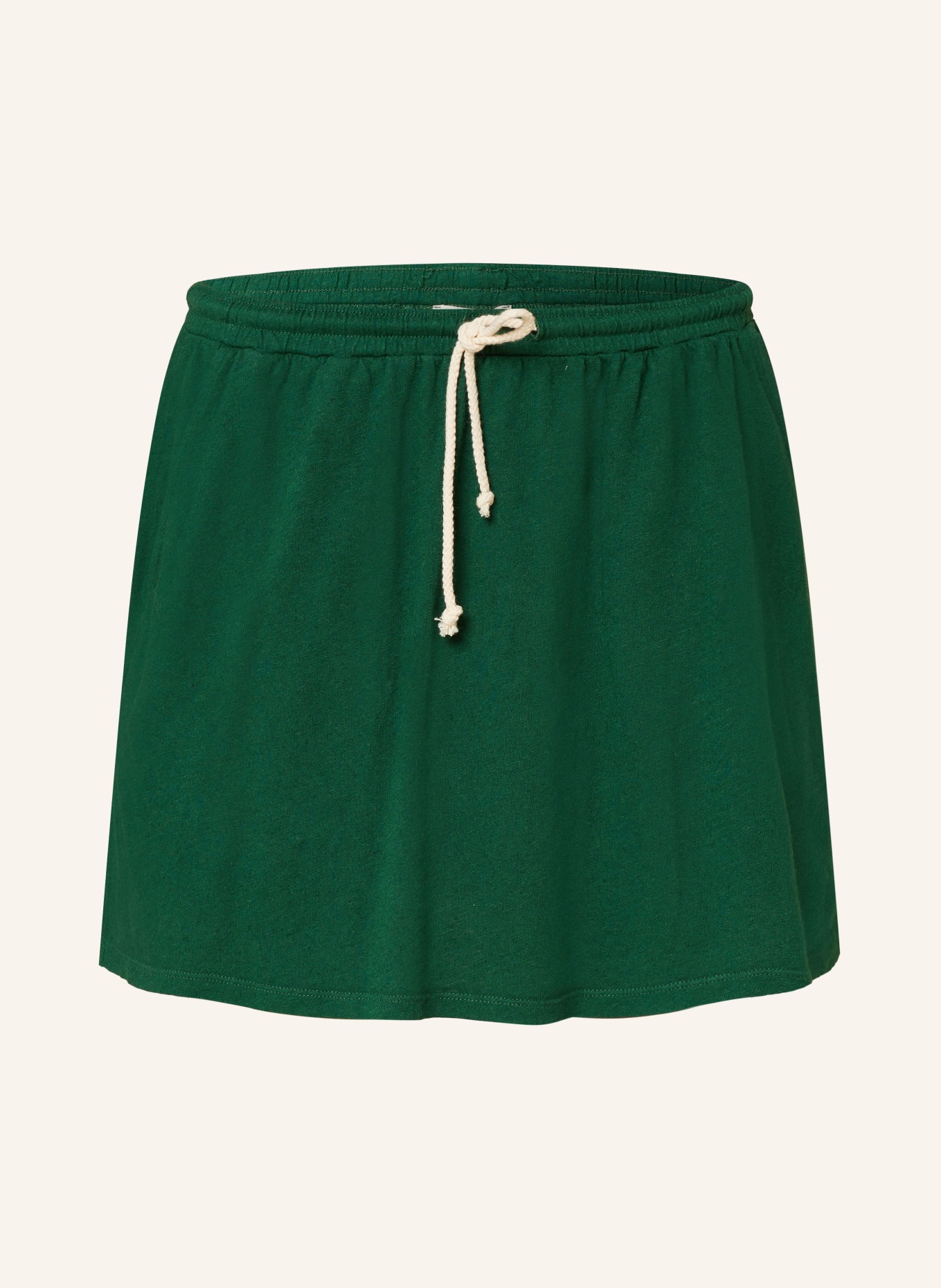American Vintage Jersey skirt with linen, Color: GREEN (Image 1)