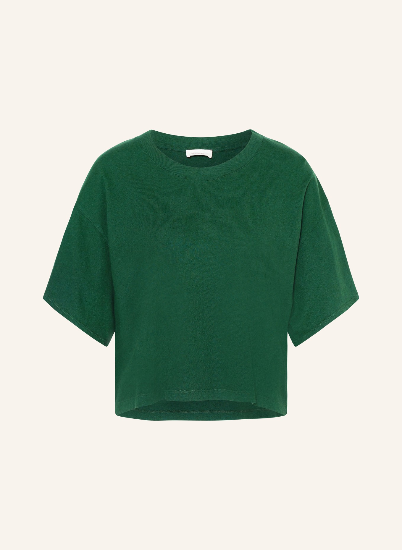 American Vintage Cropped shirt with linen, Color: GREEN (Image 1)
