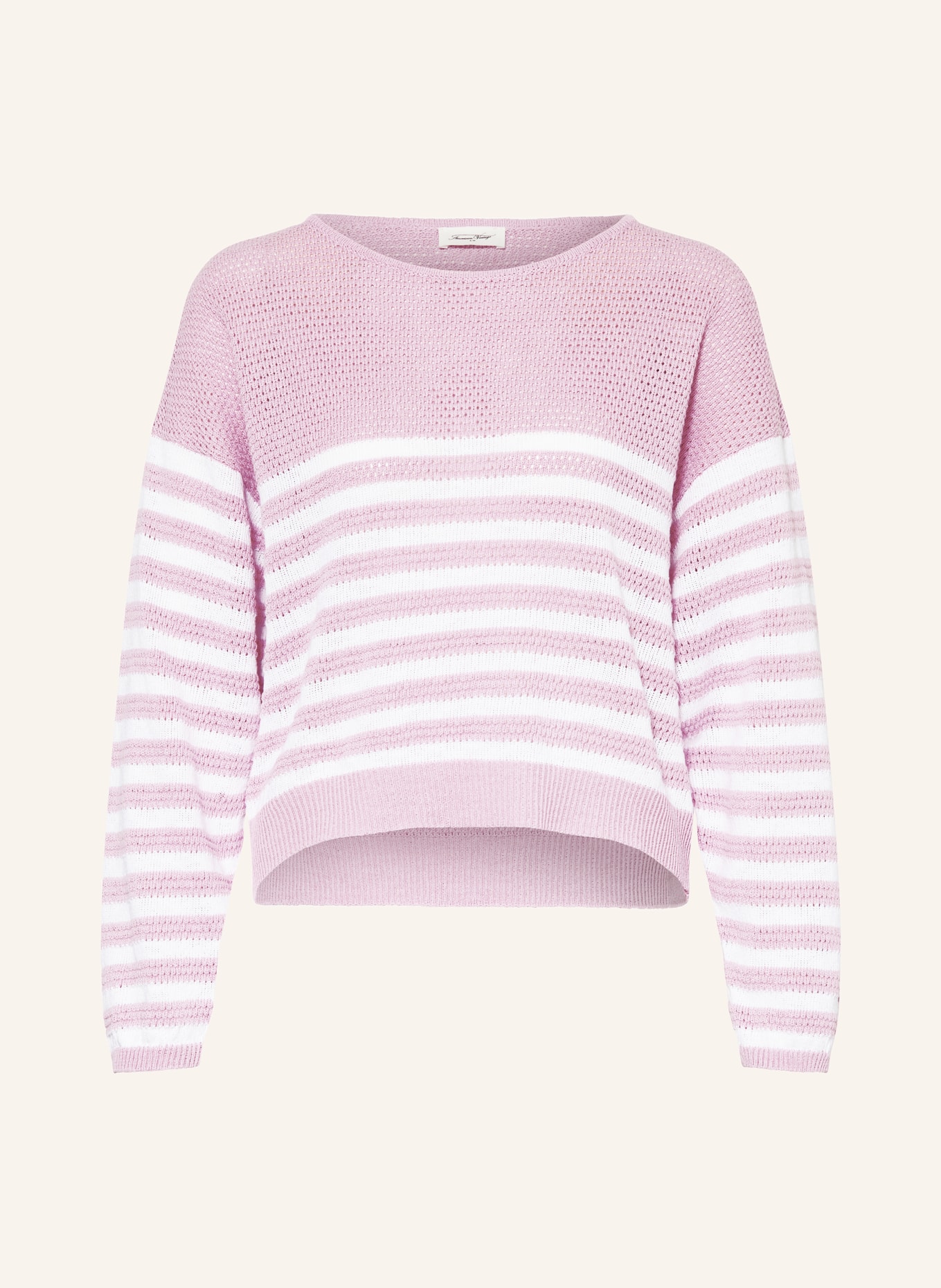 American Vintage Sweater NYAMA, Color: PINK/ WHITE (Image 1)