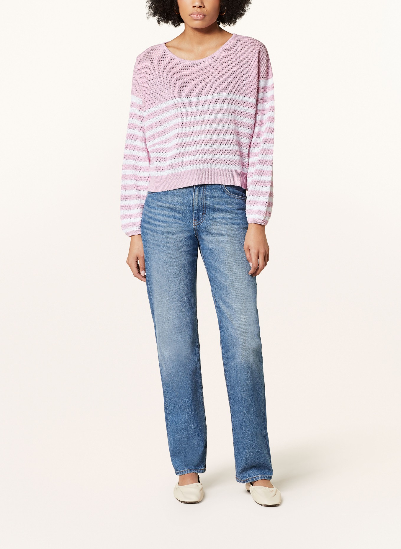 American Vintage Sweater NYAMA, Color: PINK/ WHITE (Image 2)