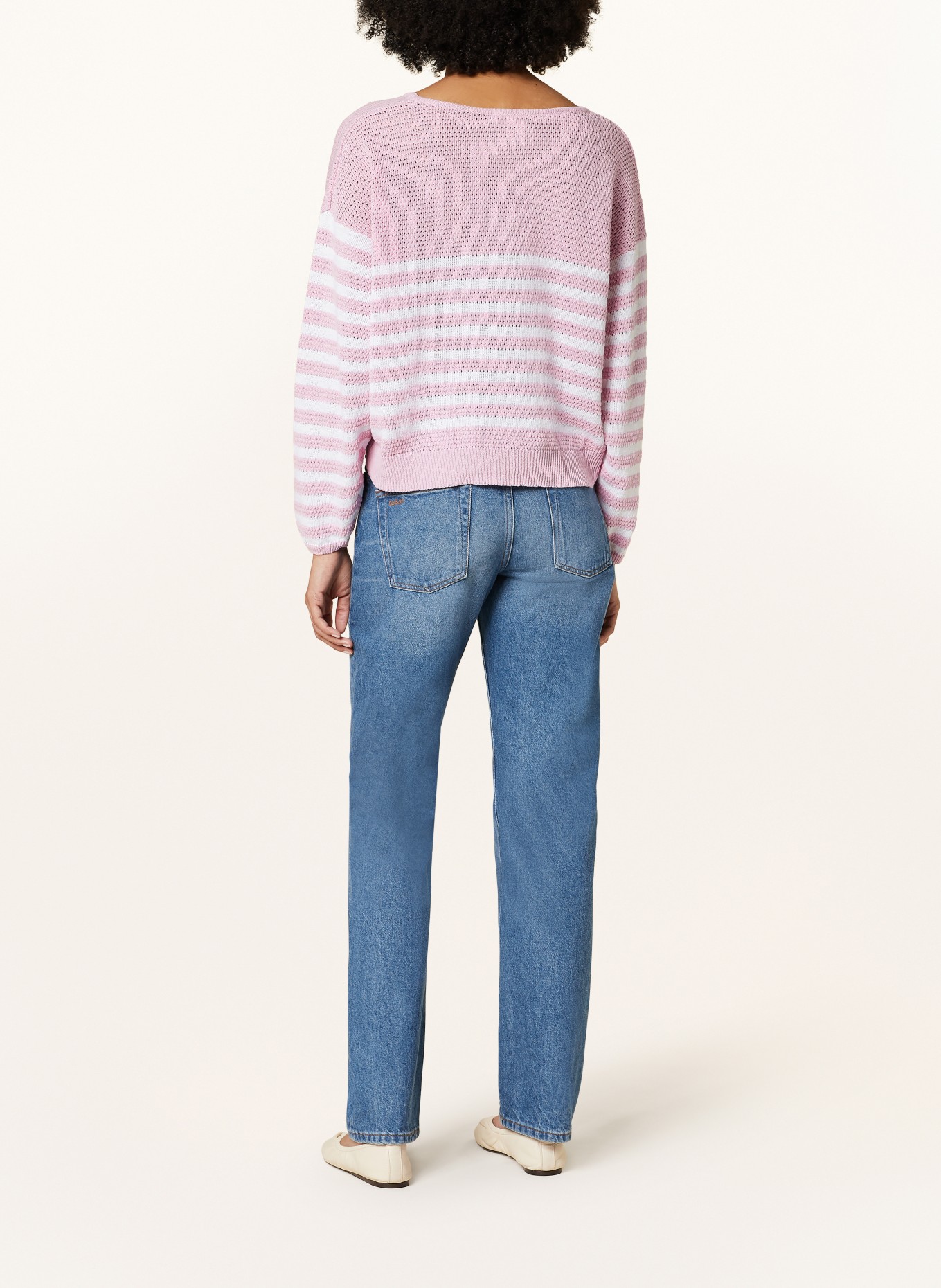 American Vintage Sweater NYAMA, Color: PINK/ WHITE (Image 3)